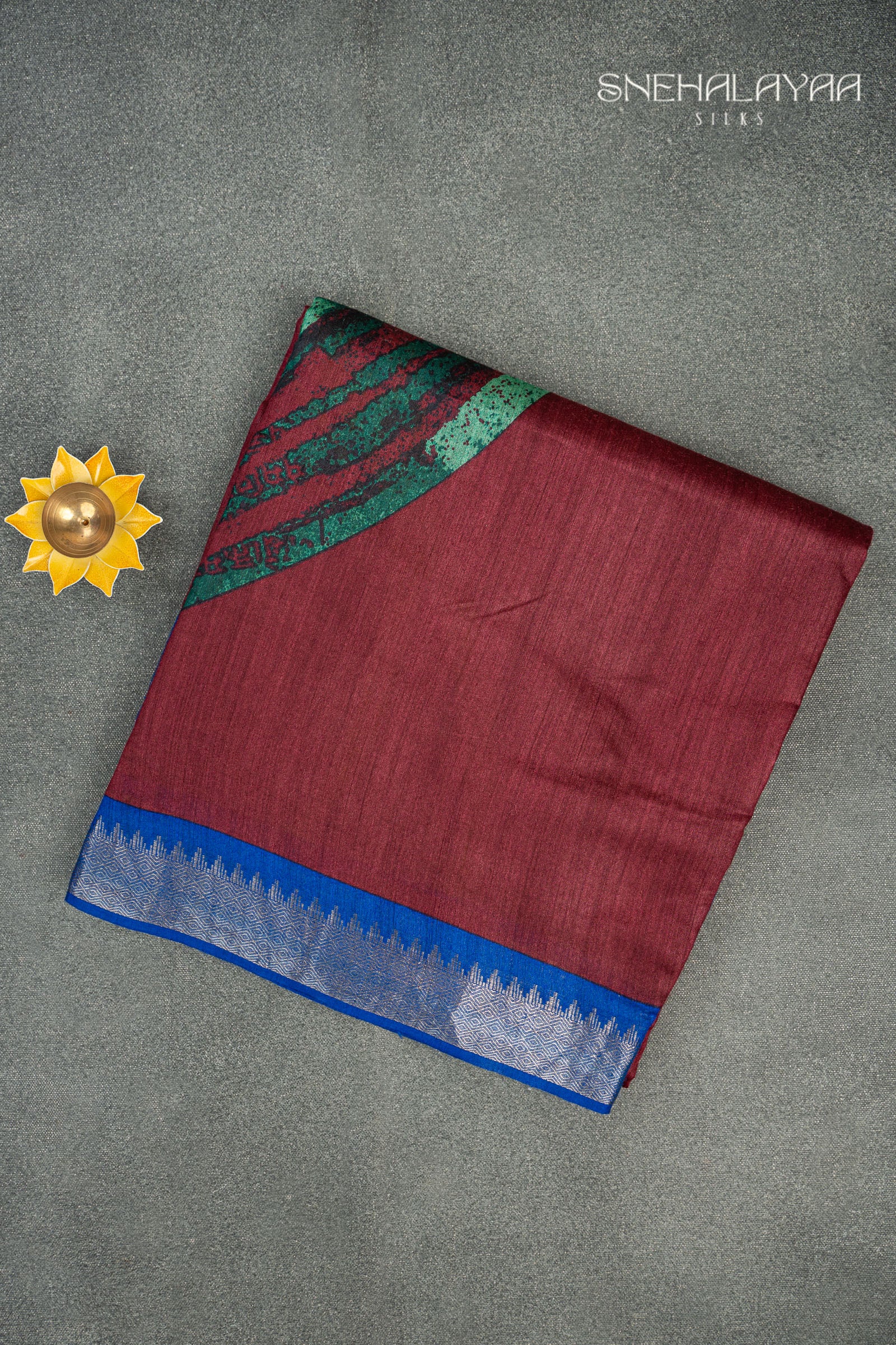 Plum Tussar Saree