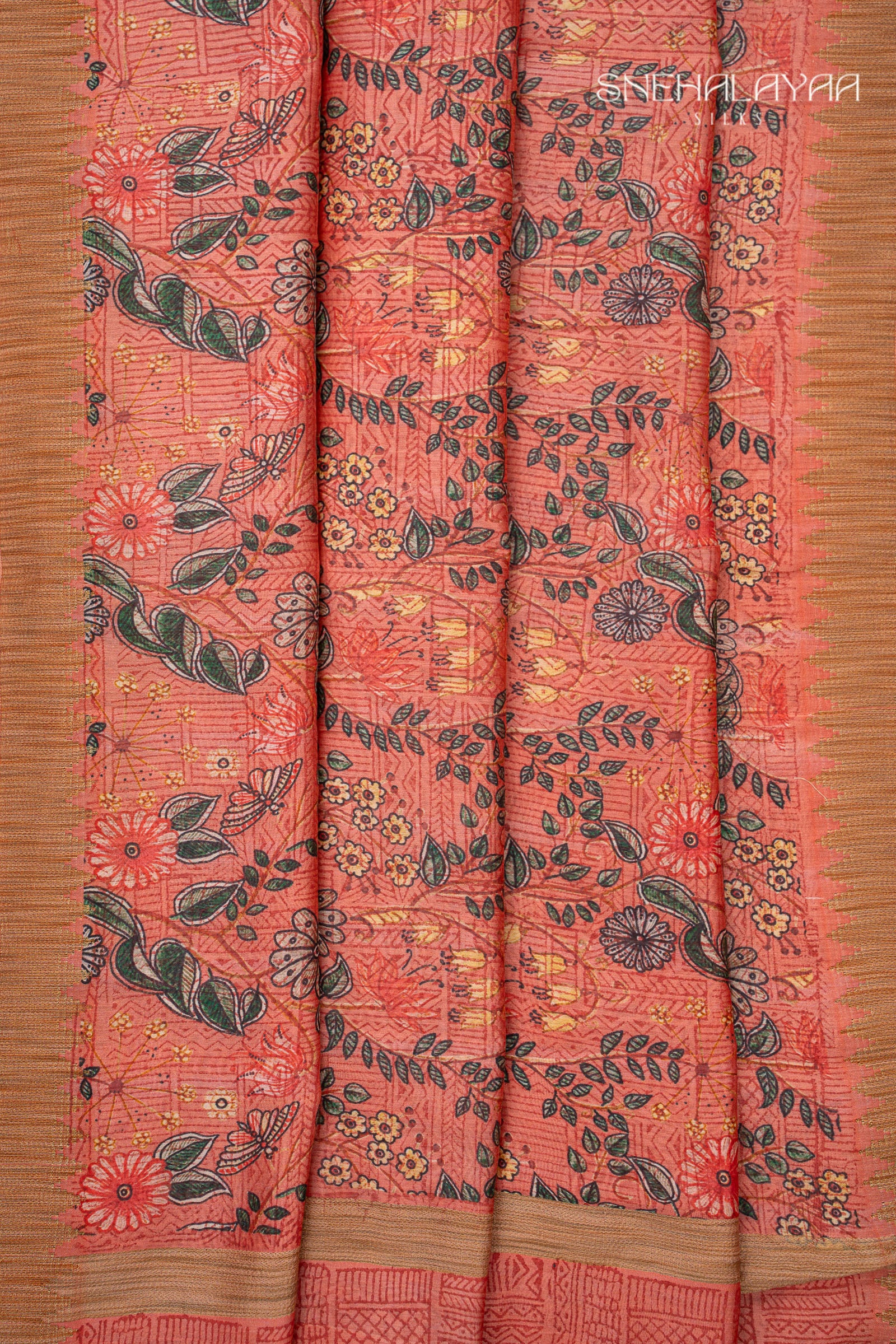 Peach Pink Fancy Saree