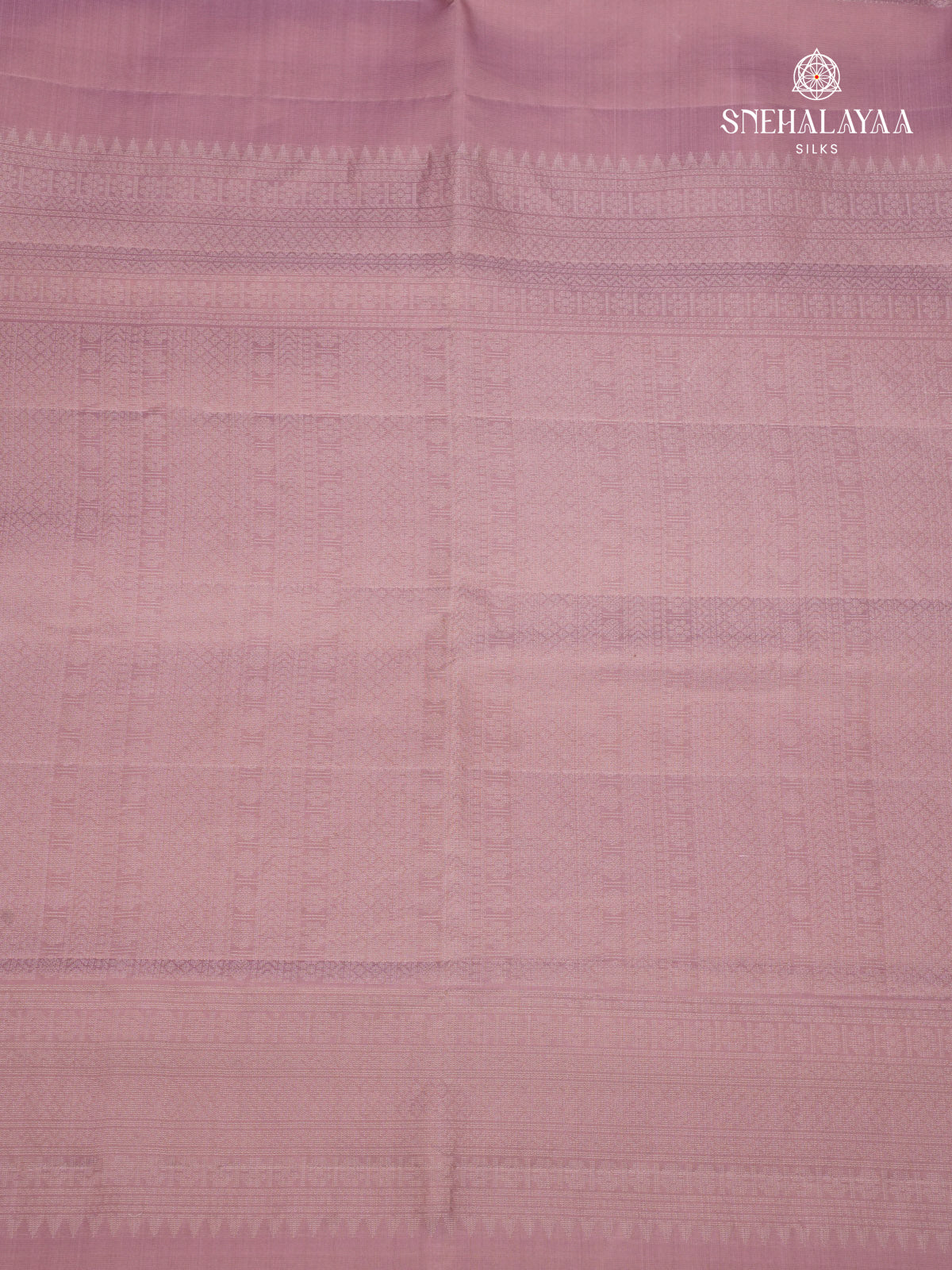 Lavender kanjivaram Soft Silk Saree