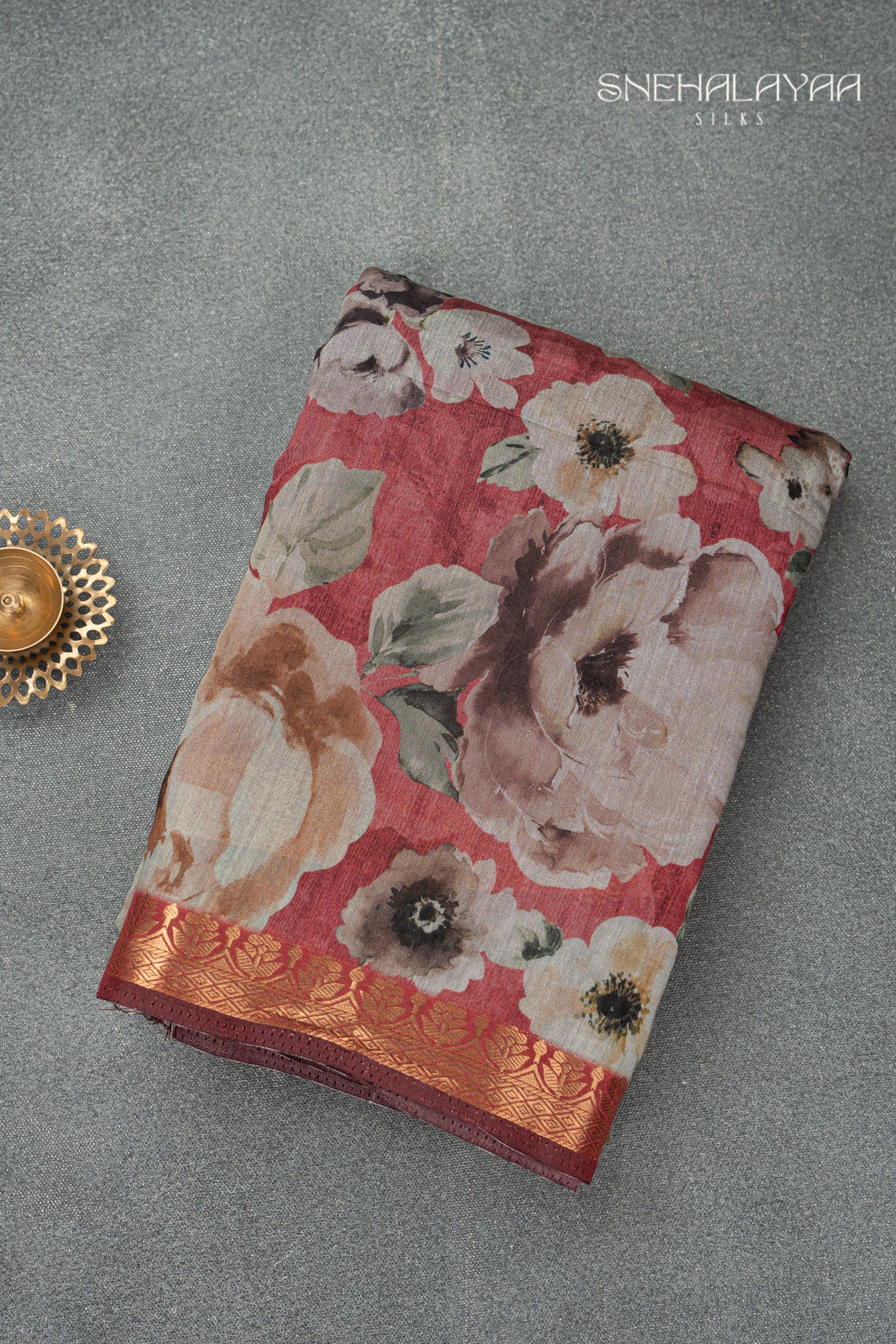 Rouge Pink Semi Chanderi Saree