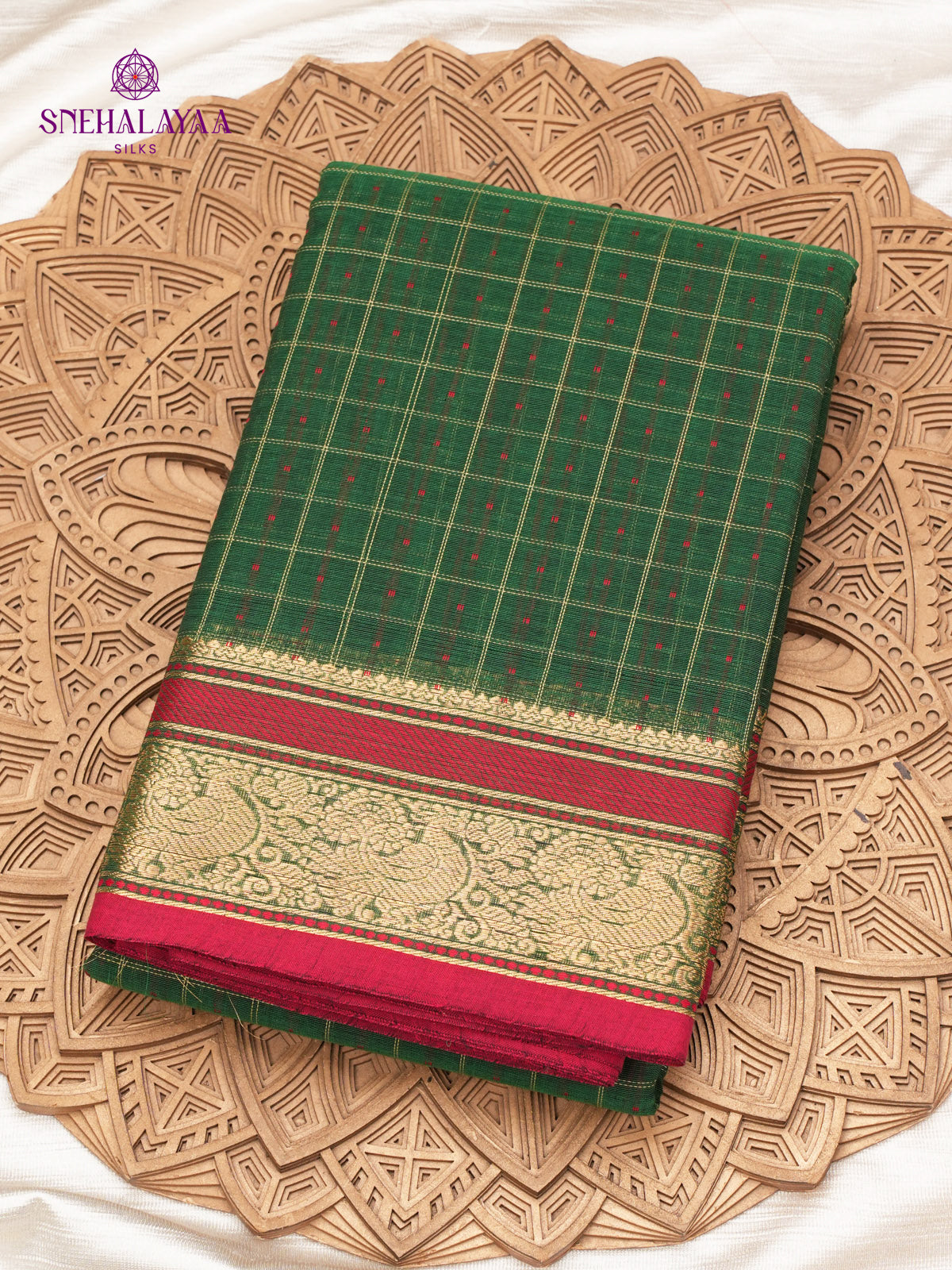 Green Pure Kanchi Cotton Saree