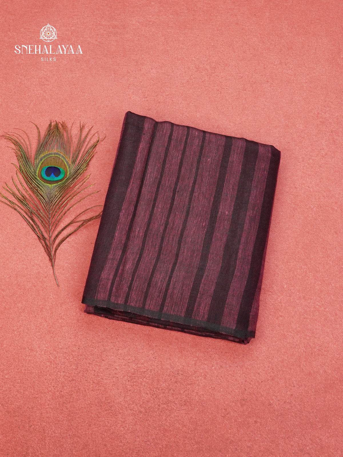 Wine Red Linen Saree