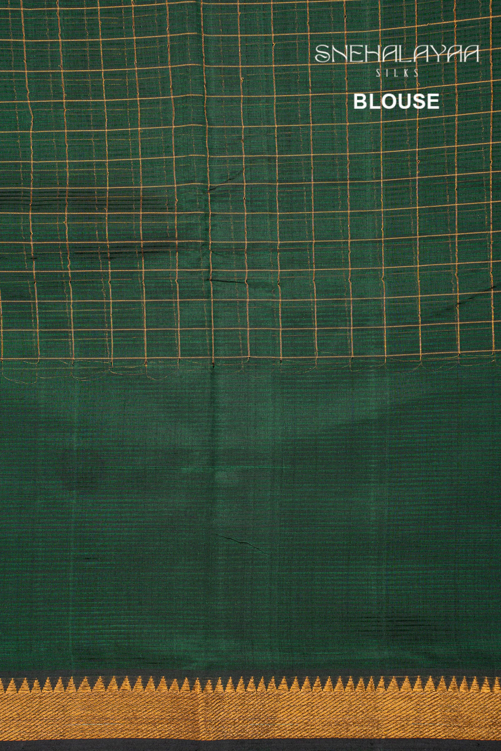 Bottle Green Mangalgiri Silk Saree