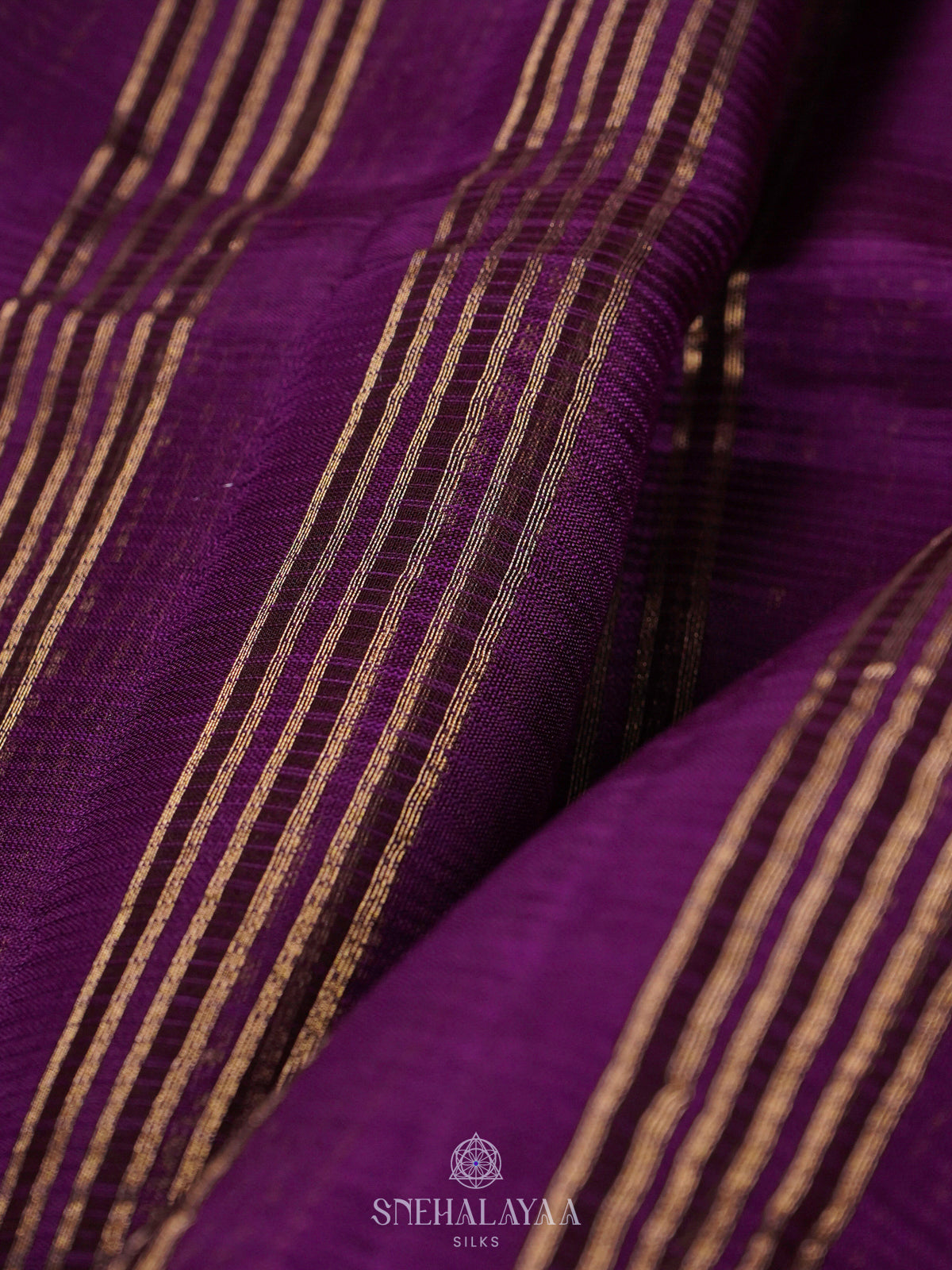 Purple Banaras Kora Silk Saree