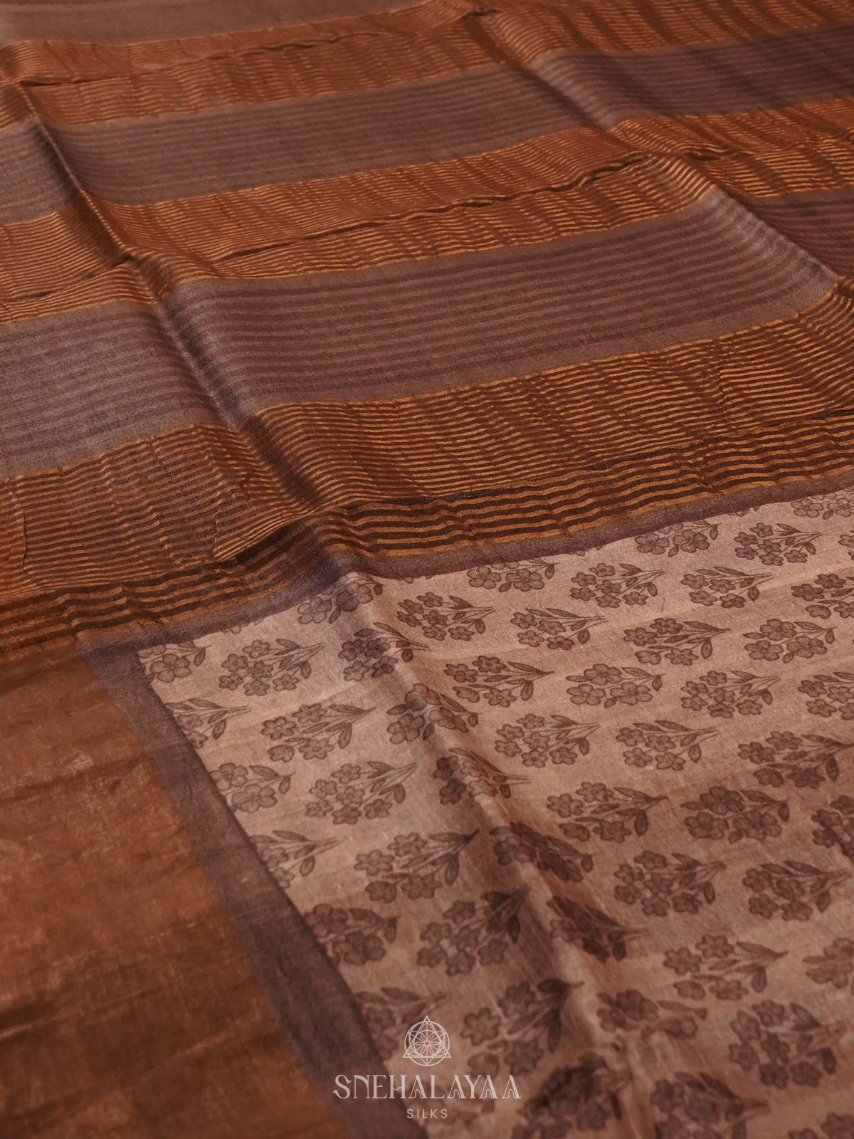 Brown Tussar Saree