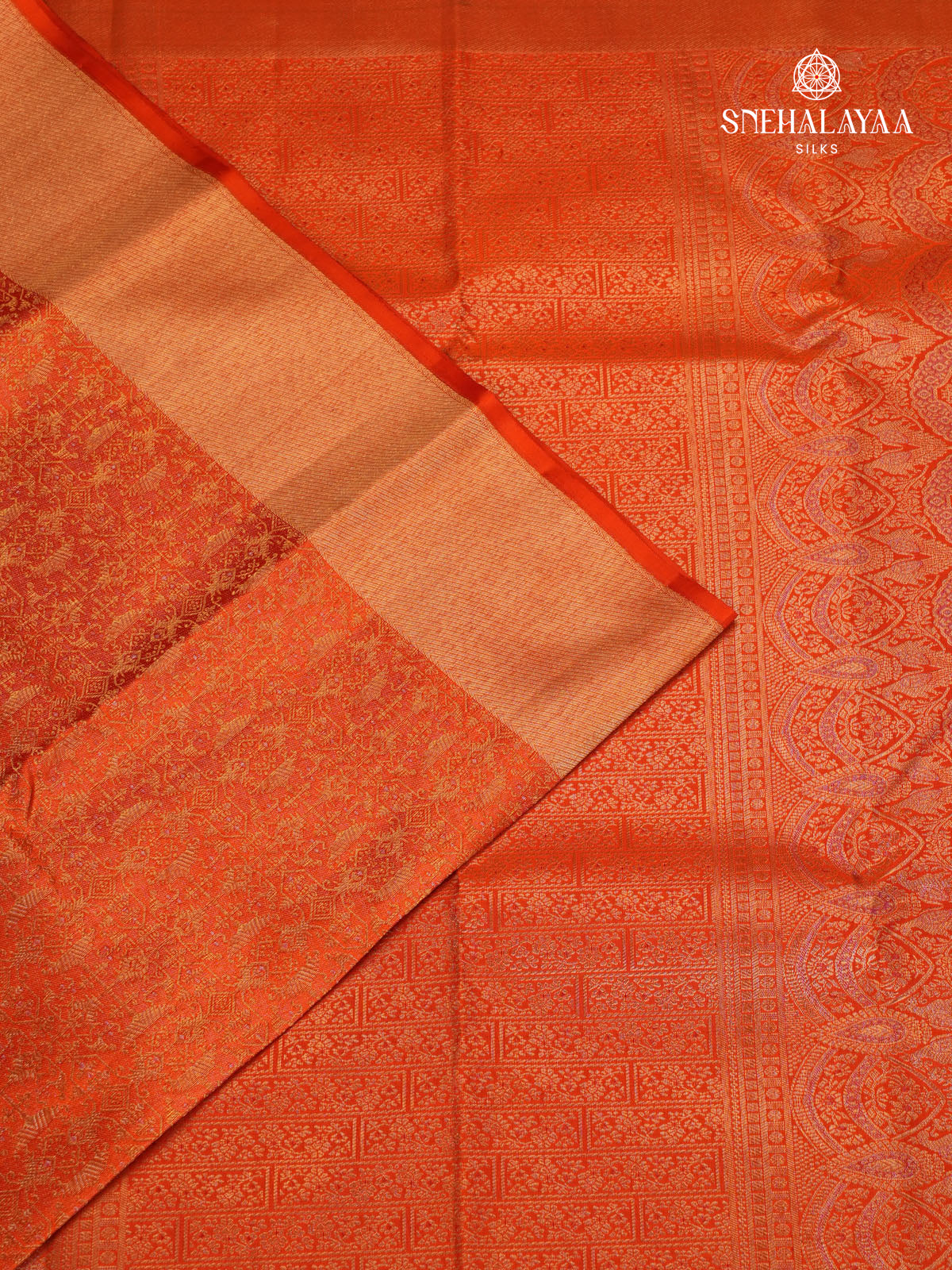 Orange Kanjivaram Silk Saree