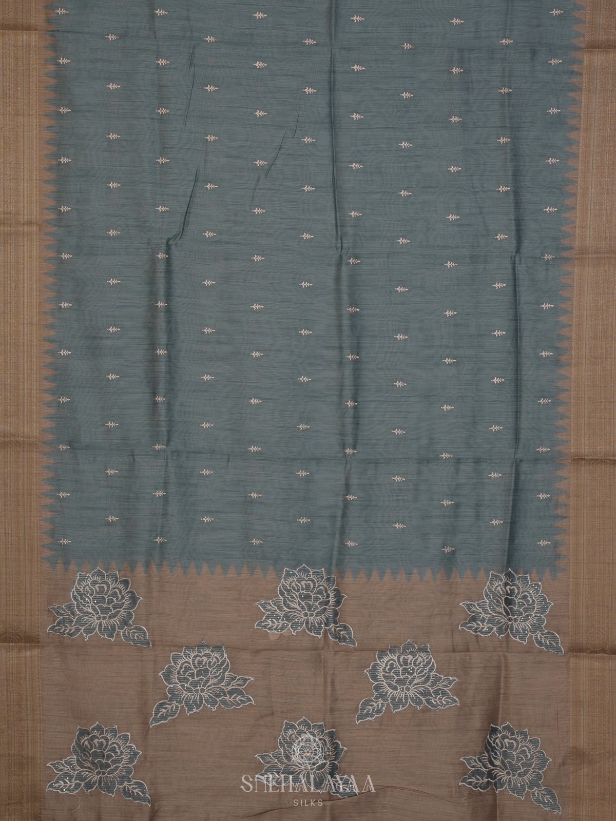 Pale Blue Munga Tussar Saree