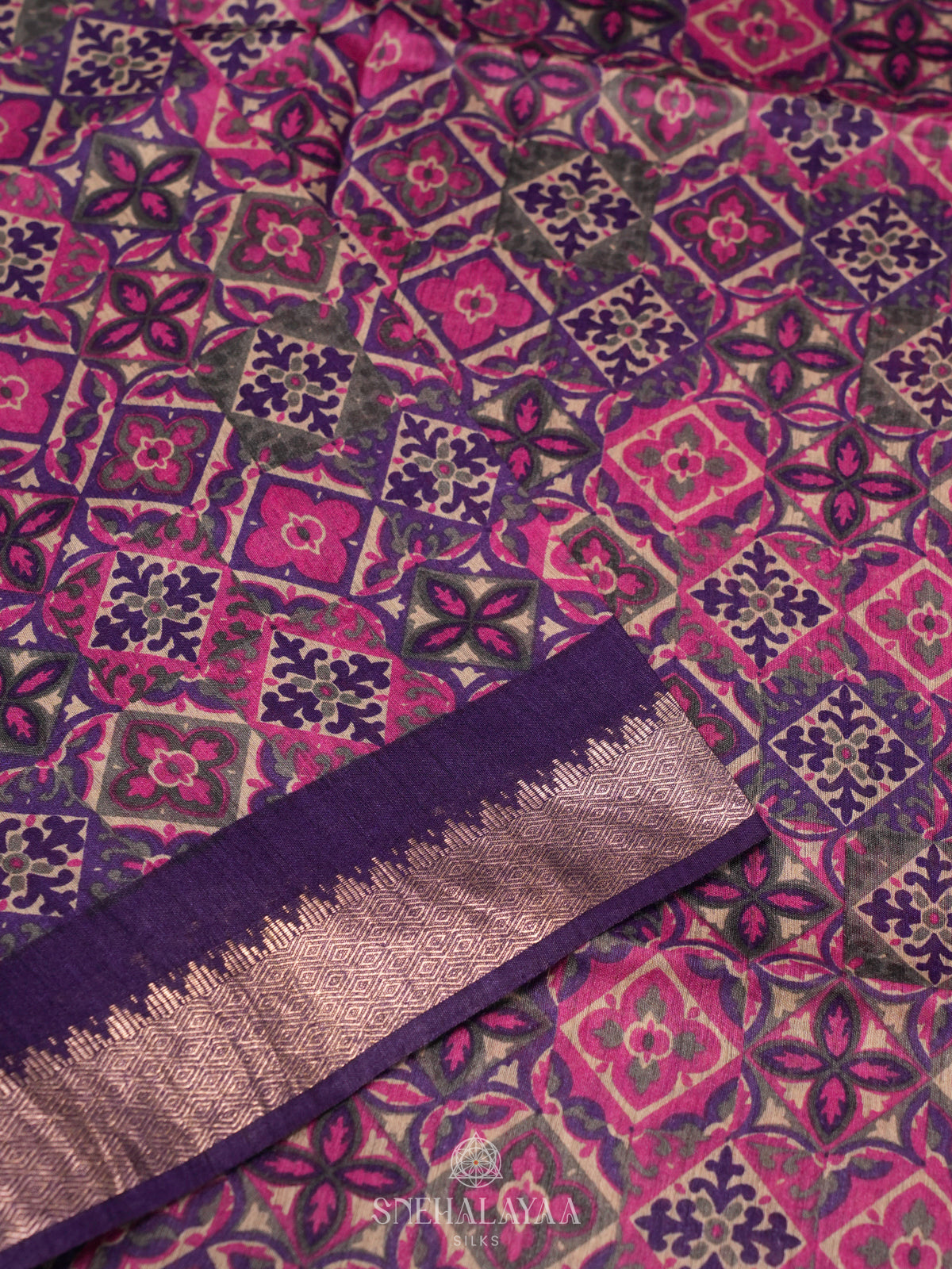 Violet Chanderi Saree