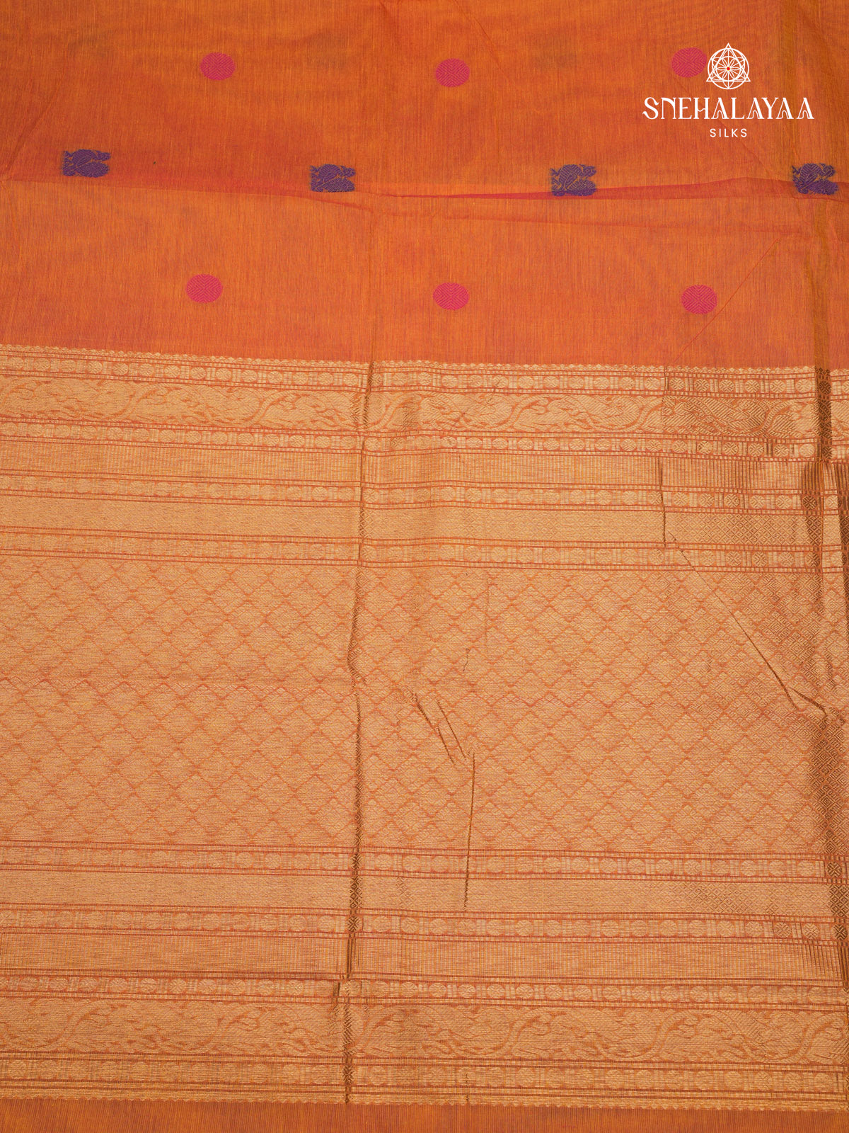 Orange Kanchi Cotton Saree