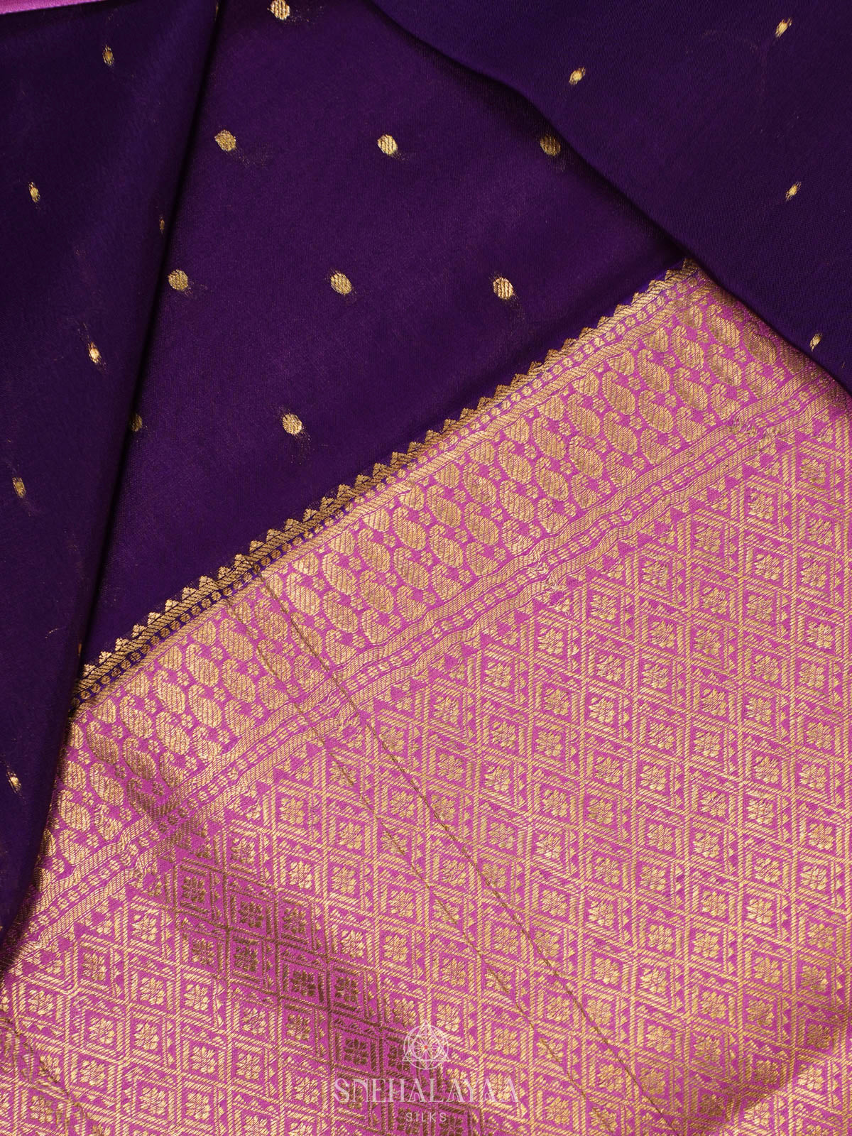 Purple Mysore Silk Saree