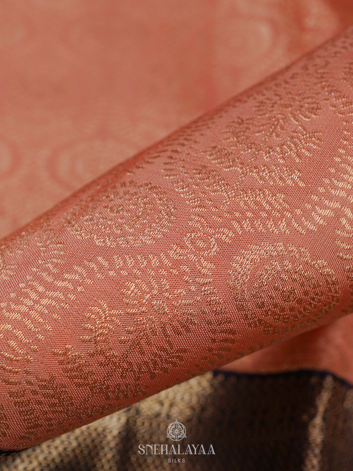 Peach Kanjivaram Silk Saree