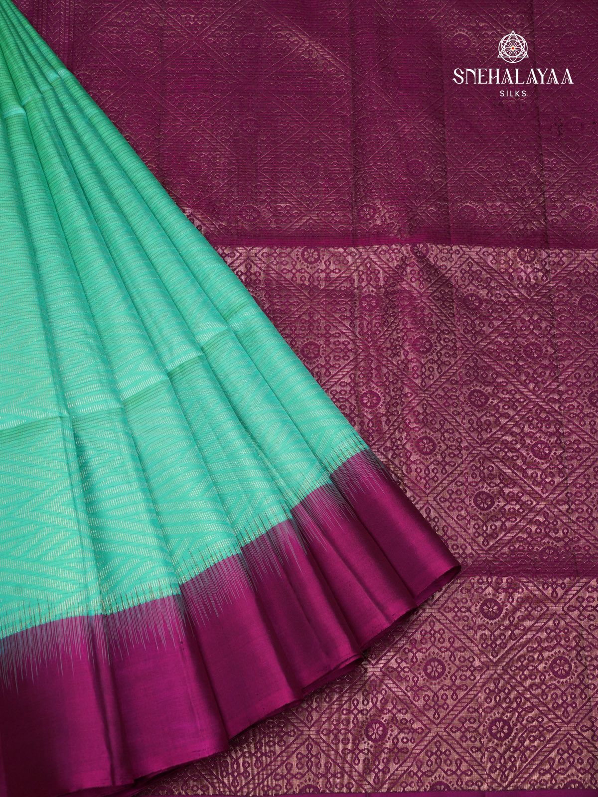 Teal Green Kanjivaram Silk saree