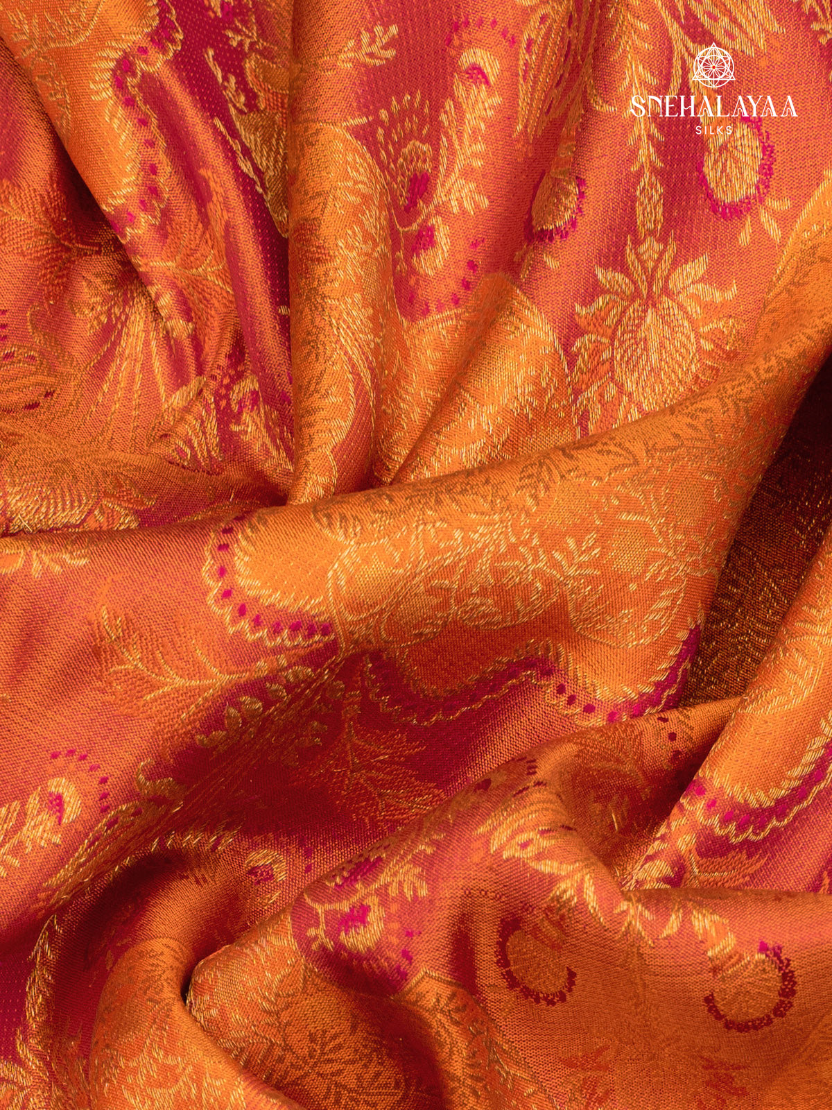 Orange Kanjivaram Silk Saree