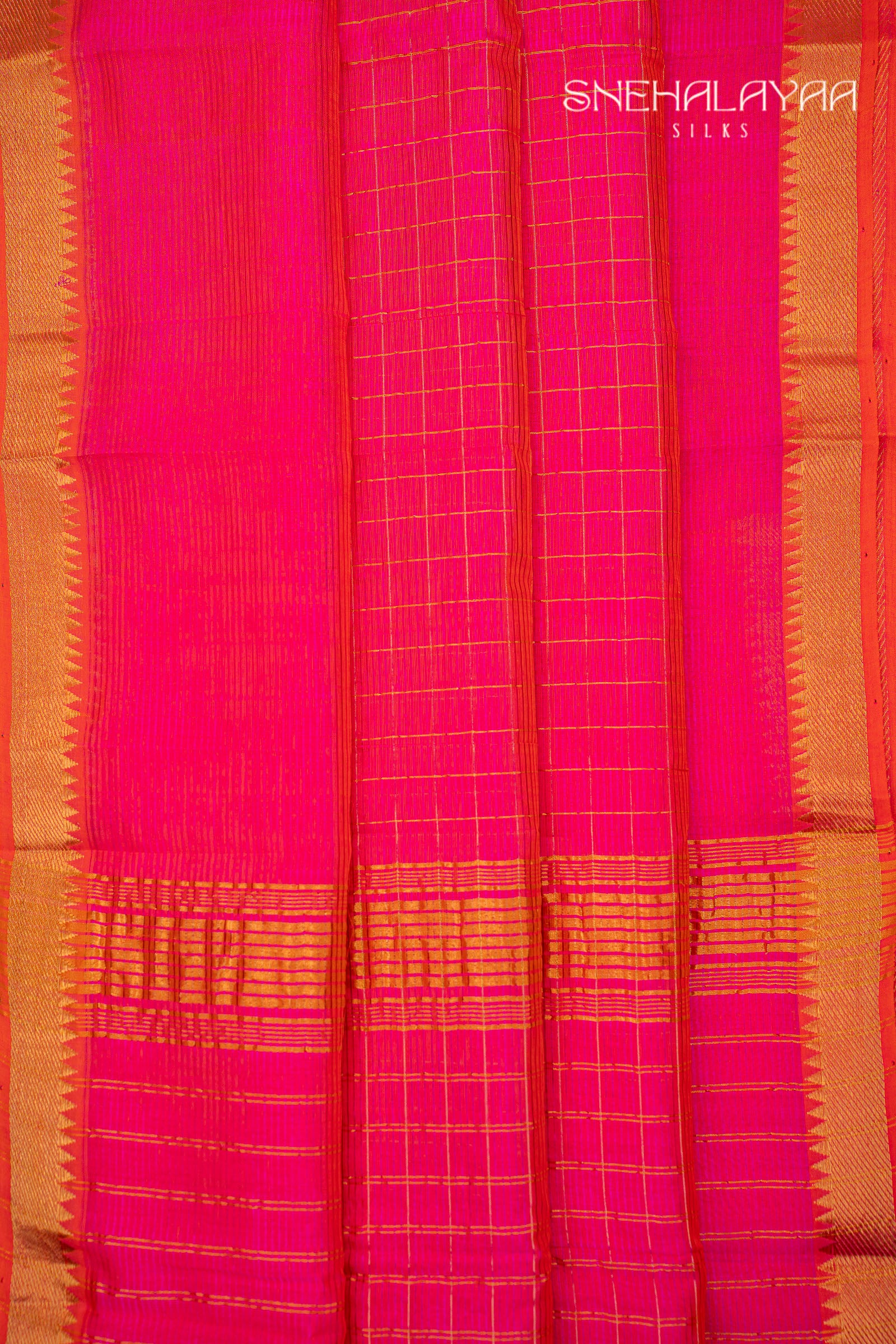 Rani Pink Mangalgiri Silk Saree