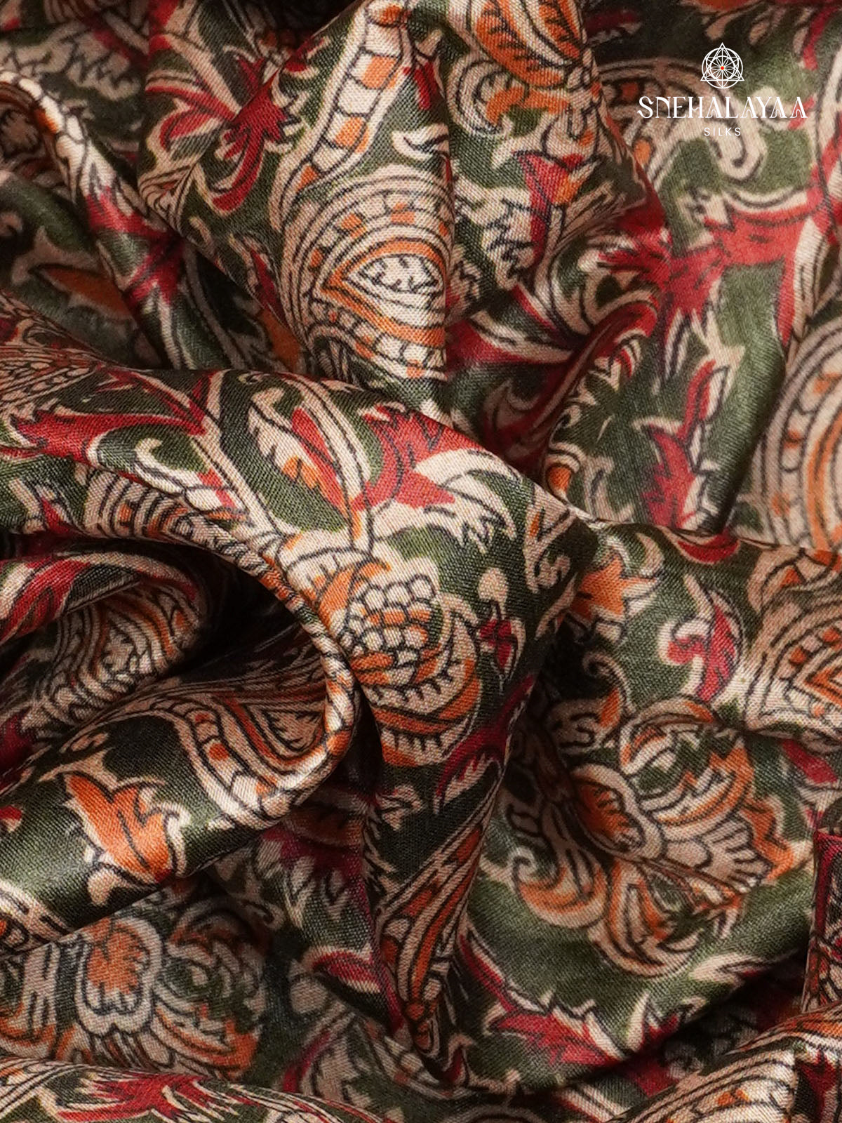 Olive Green Tussar Saree