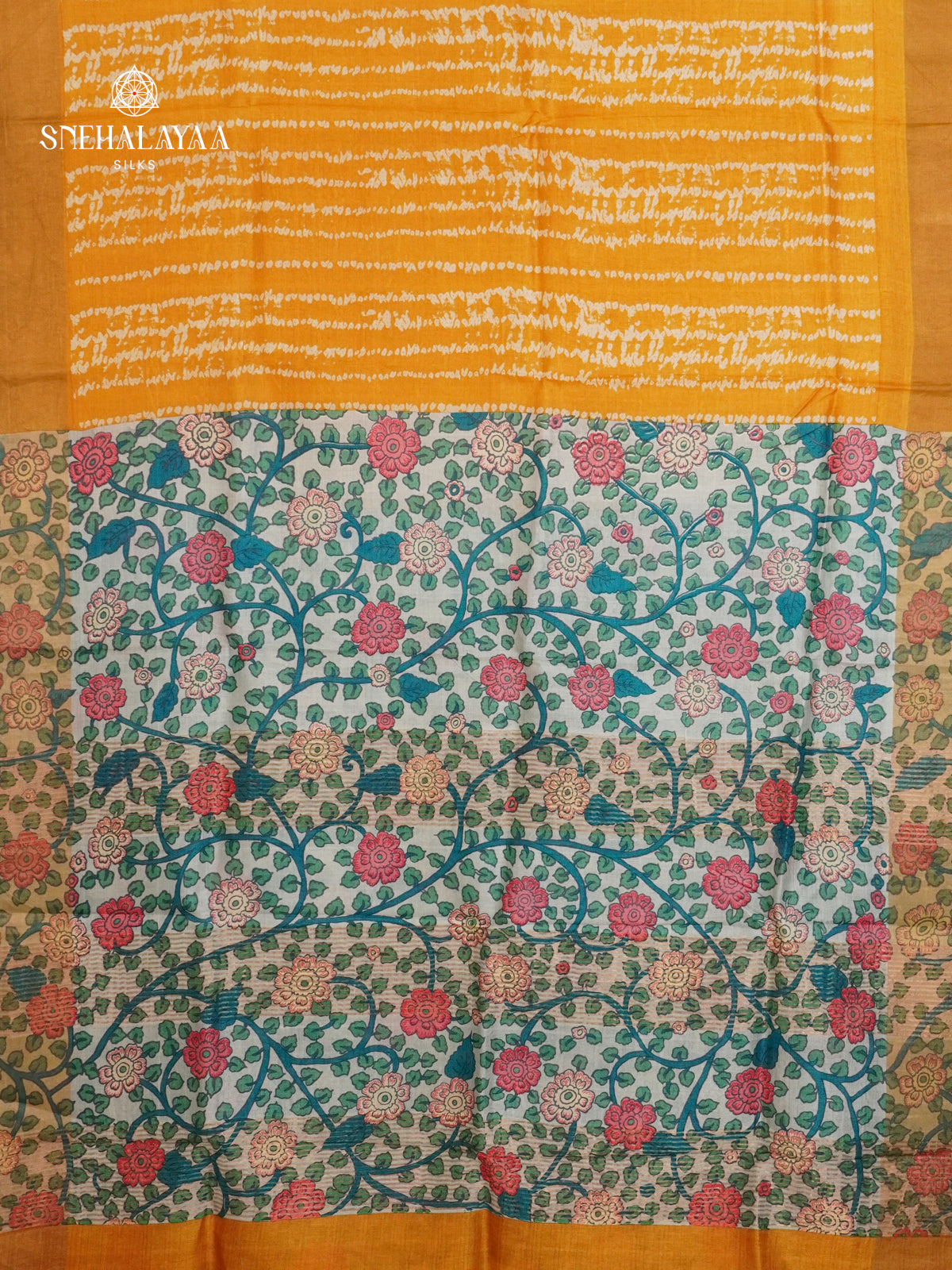 Yellow Tussar Saree