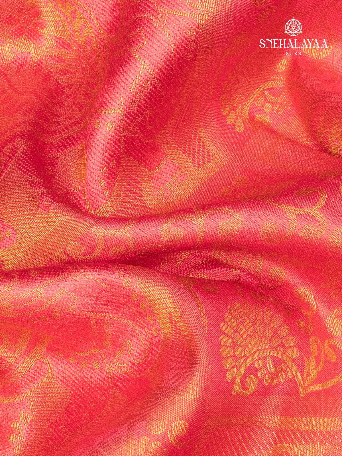 Coral Pink Soft Silk Saree