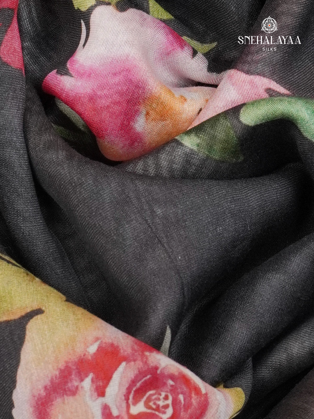 Black Chanderi Saree