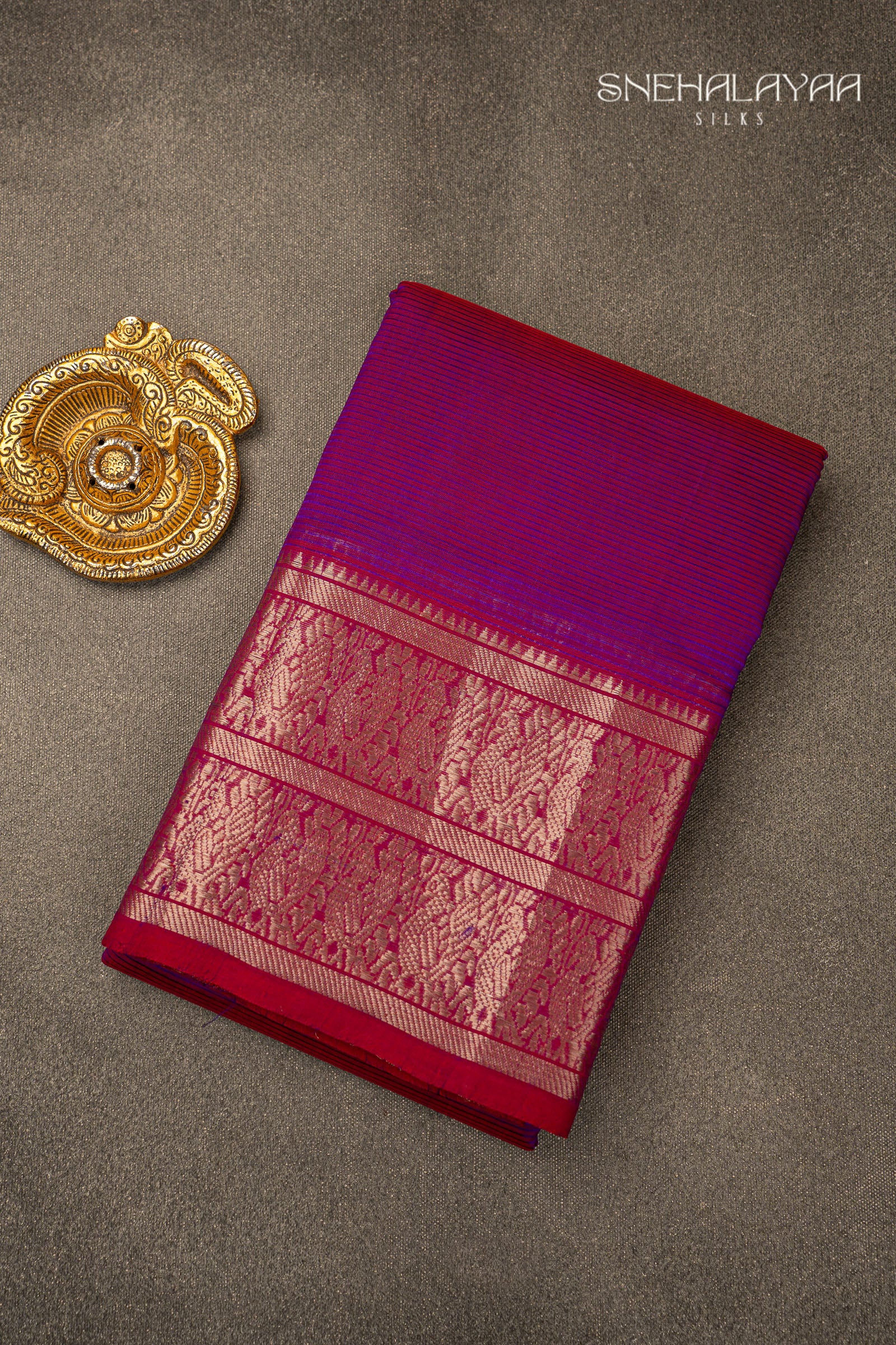 Purple Mangalgiri Silk Saree