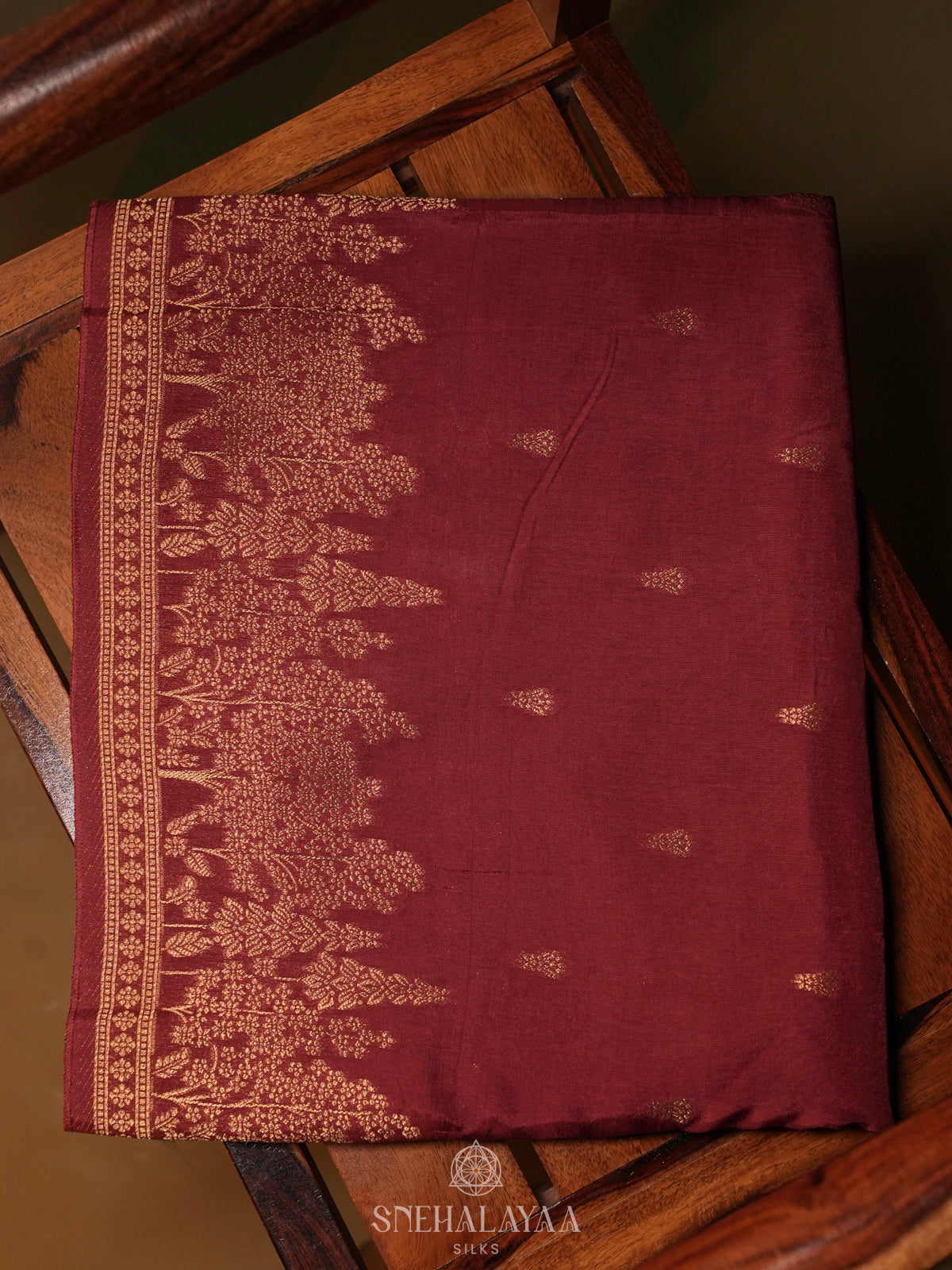 Maroon Banaras Silk Saree