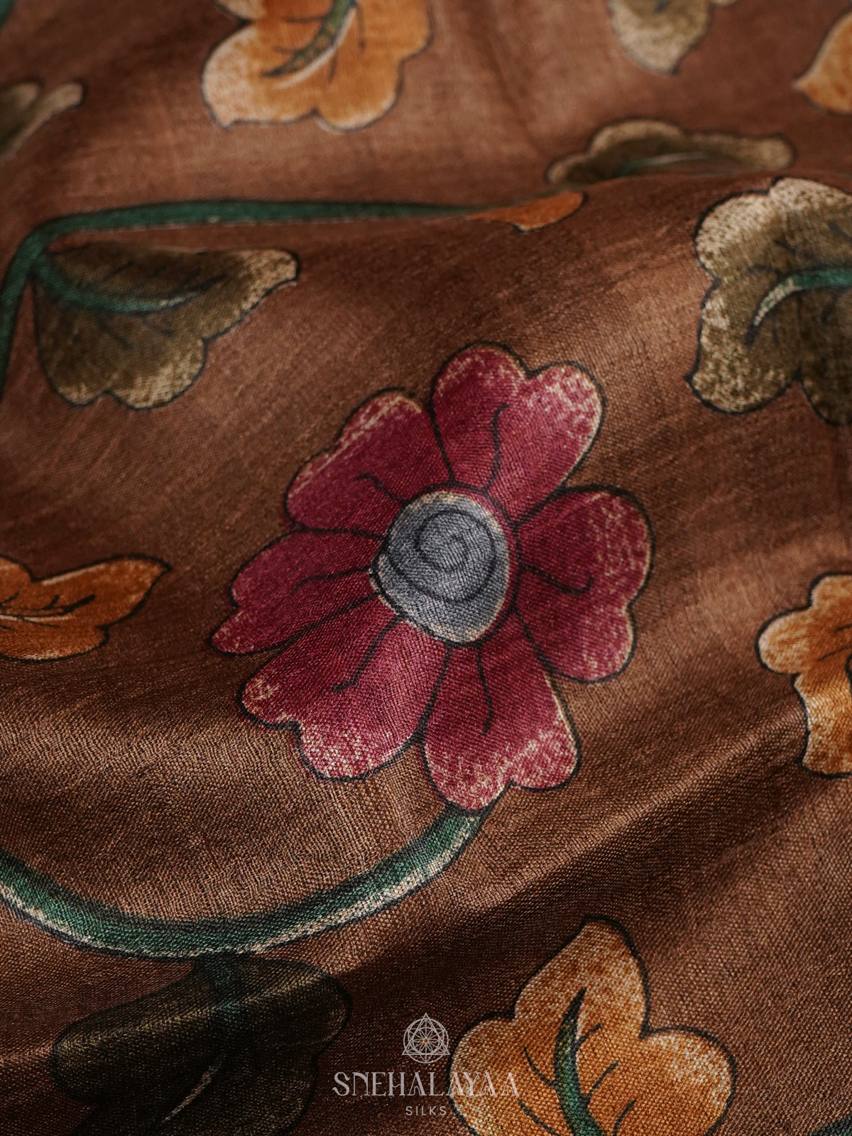 Brown Tussar Saree
