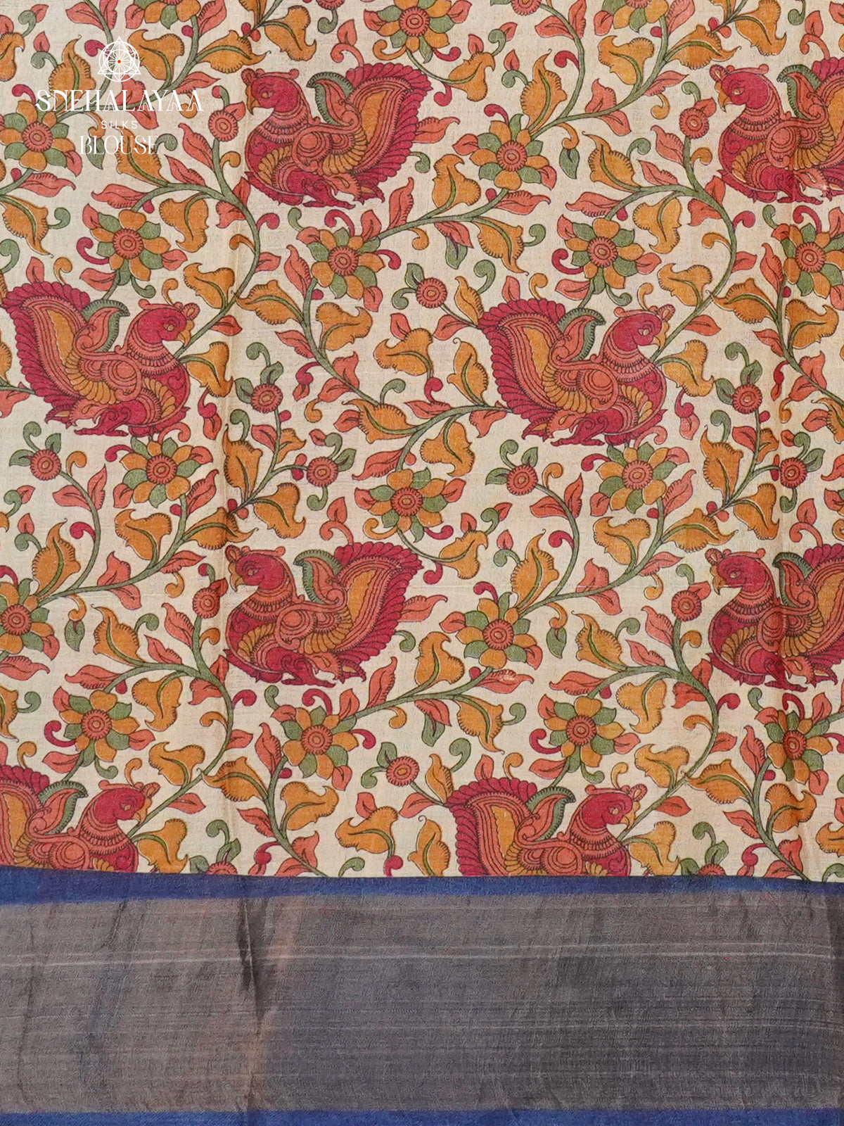 Indigo Blue Tussar Saree