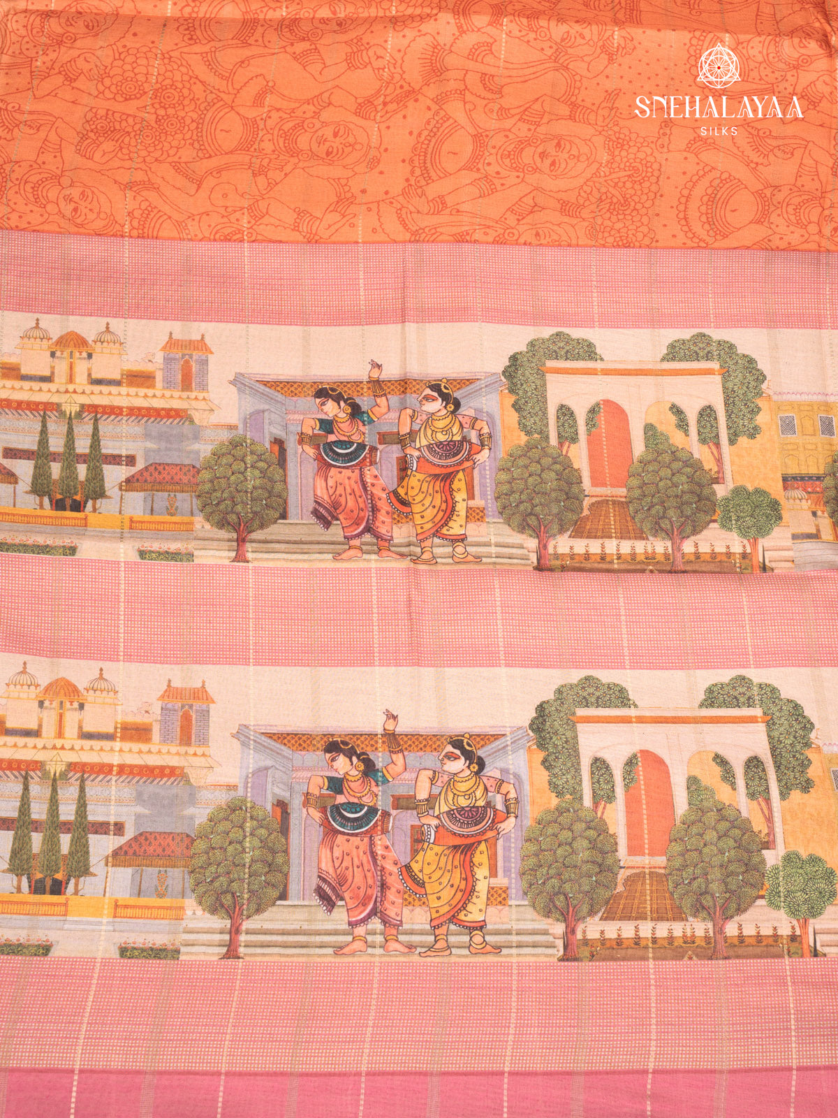 Orange Tussar Saree