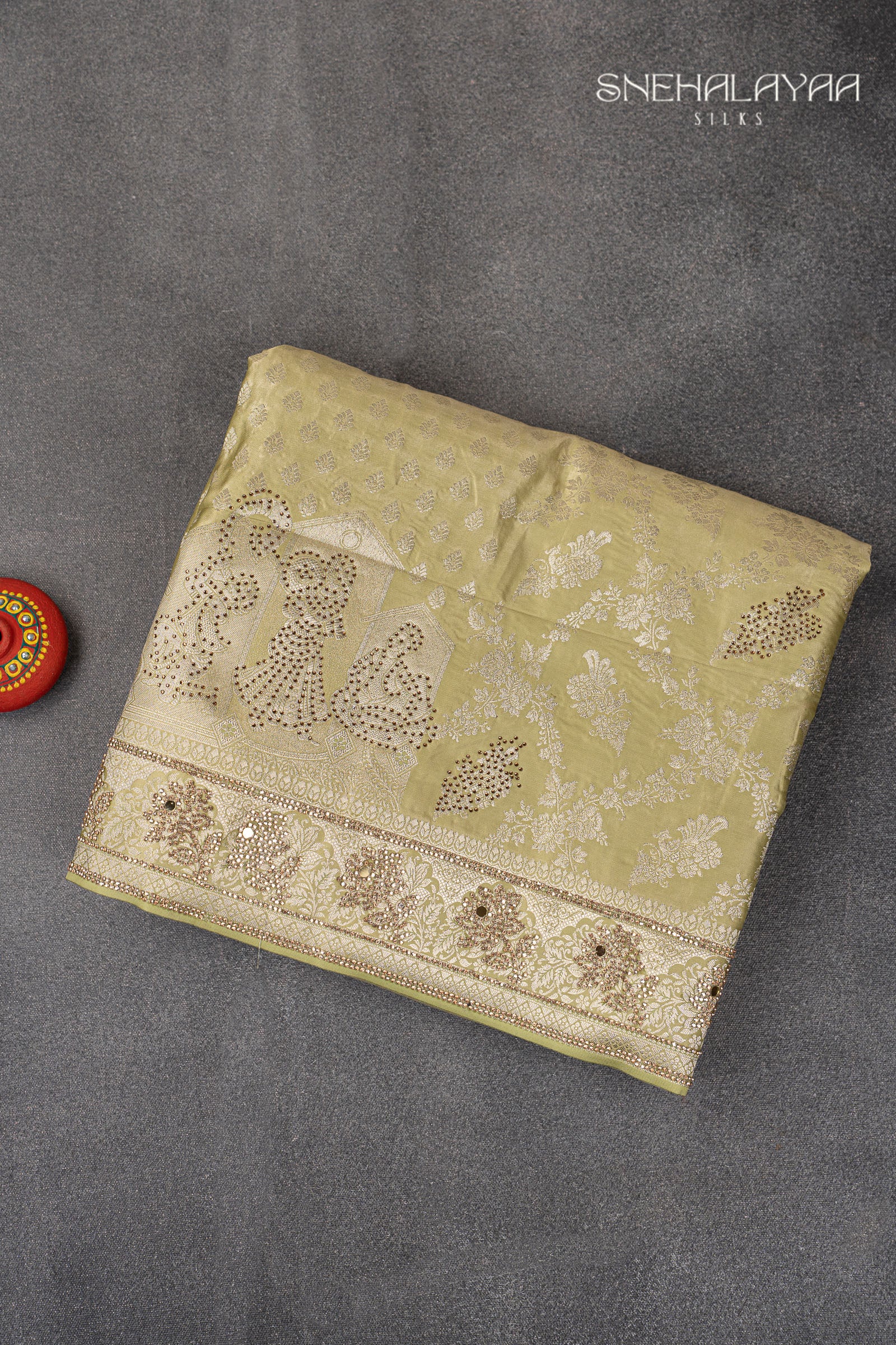 Pistachio Green Banaras Saree