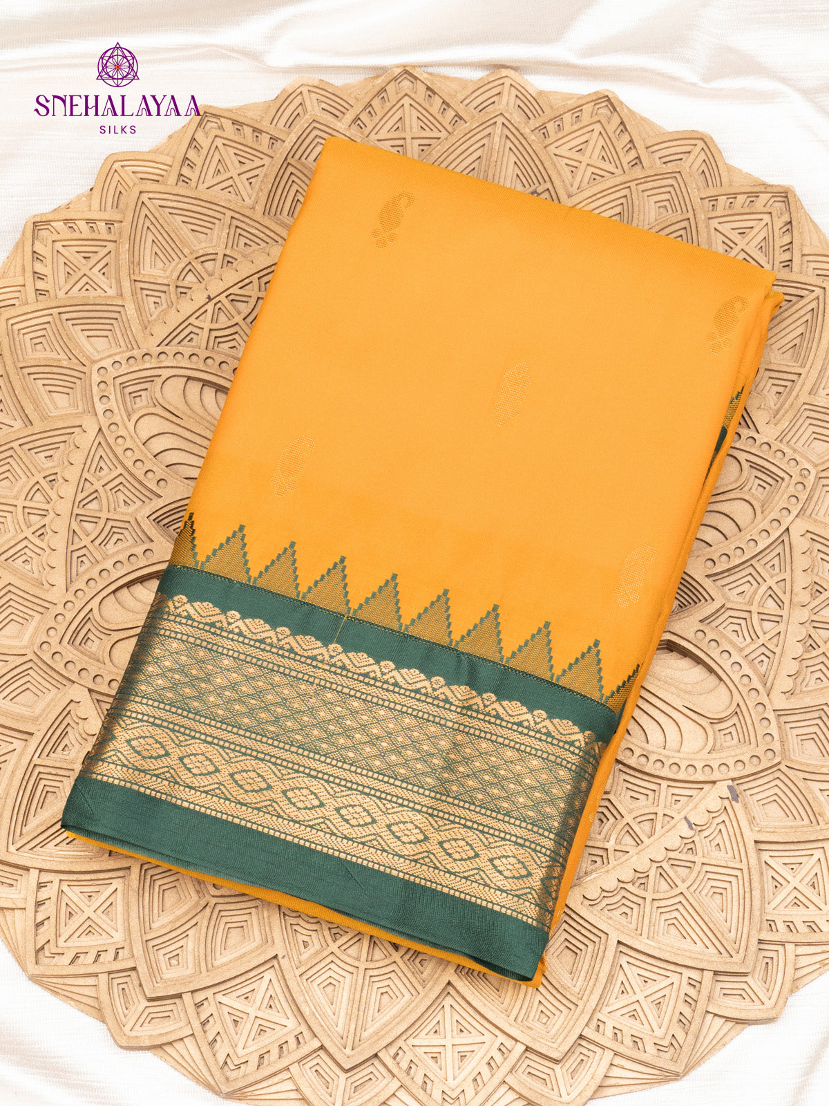 Yellow Gadwal Silk Saree