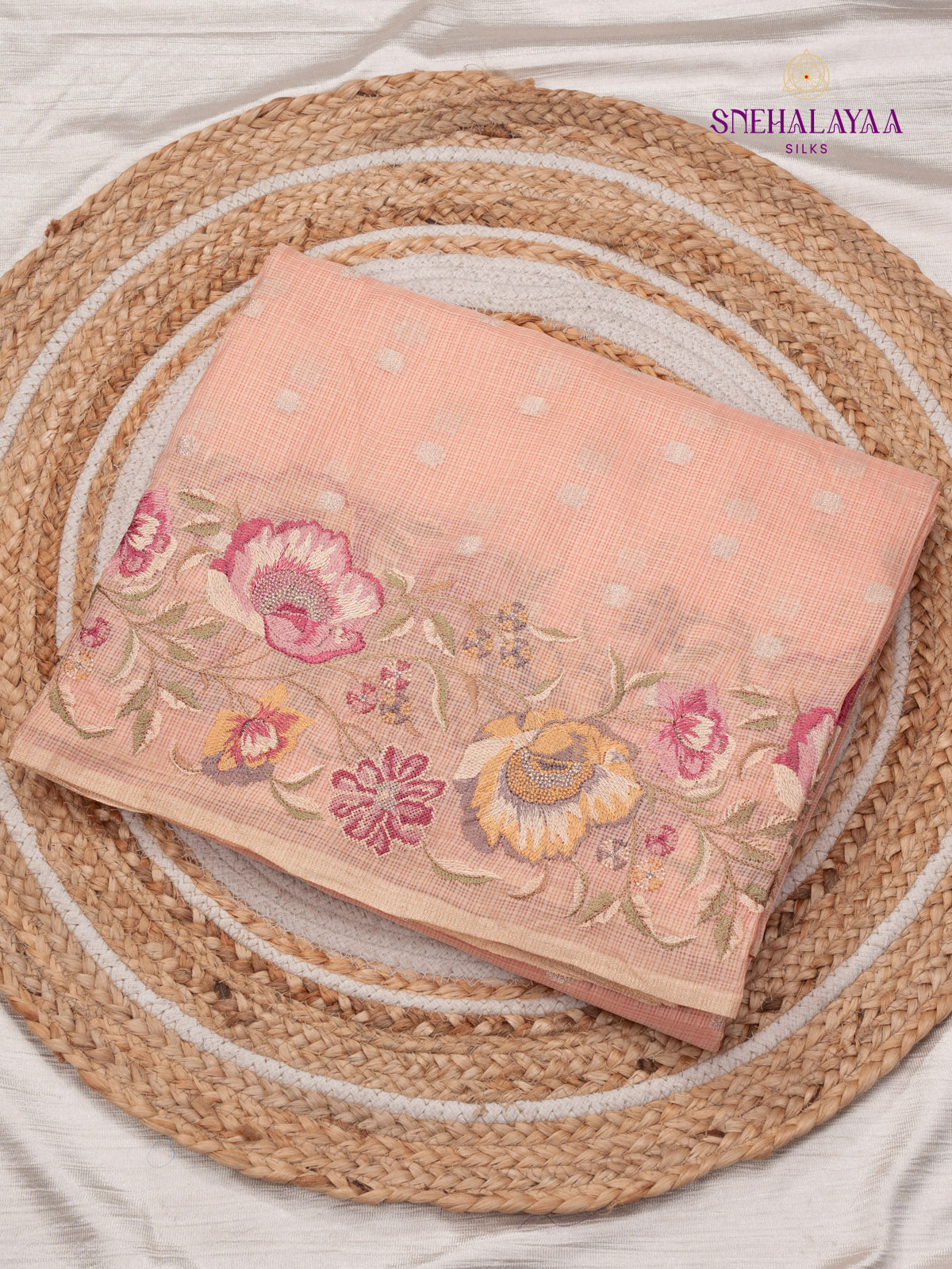 Sandel Kota Emmroidery Saree