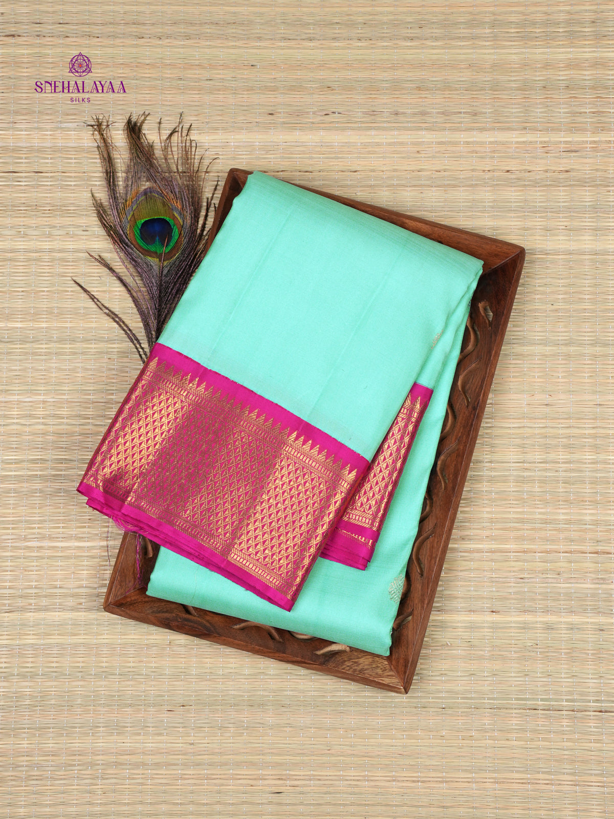 Seafoam Green Kanjivaram Silk Saree