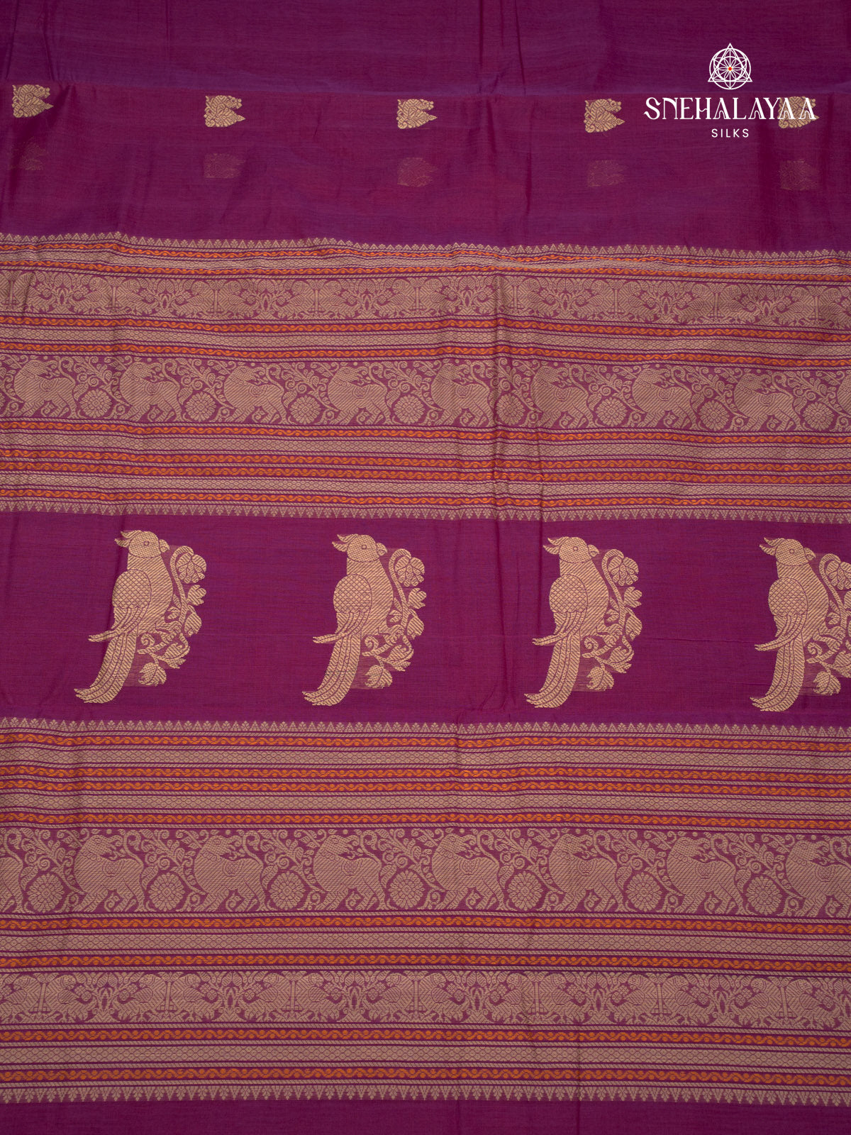Burgundy Pure Kanchi Cotton Saree