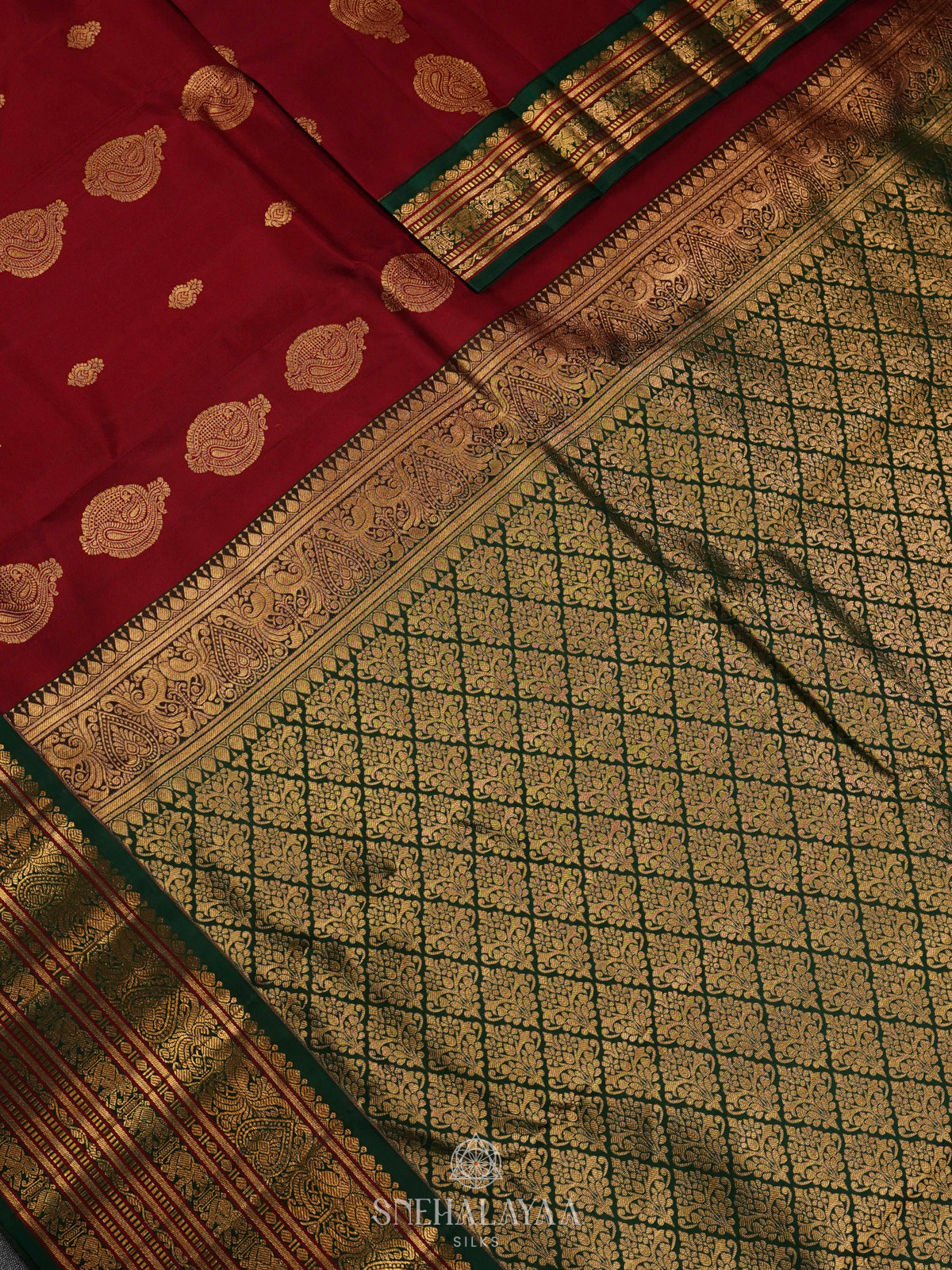Maroon Kanjivaram Silk Saree