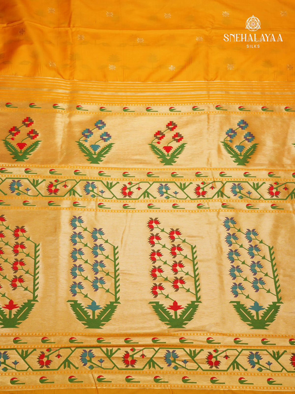 Yellow Banaras Paithani Saree