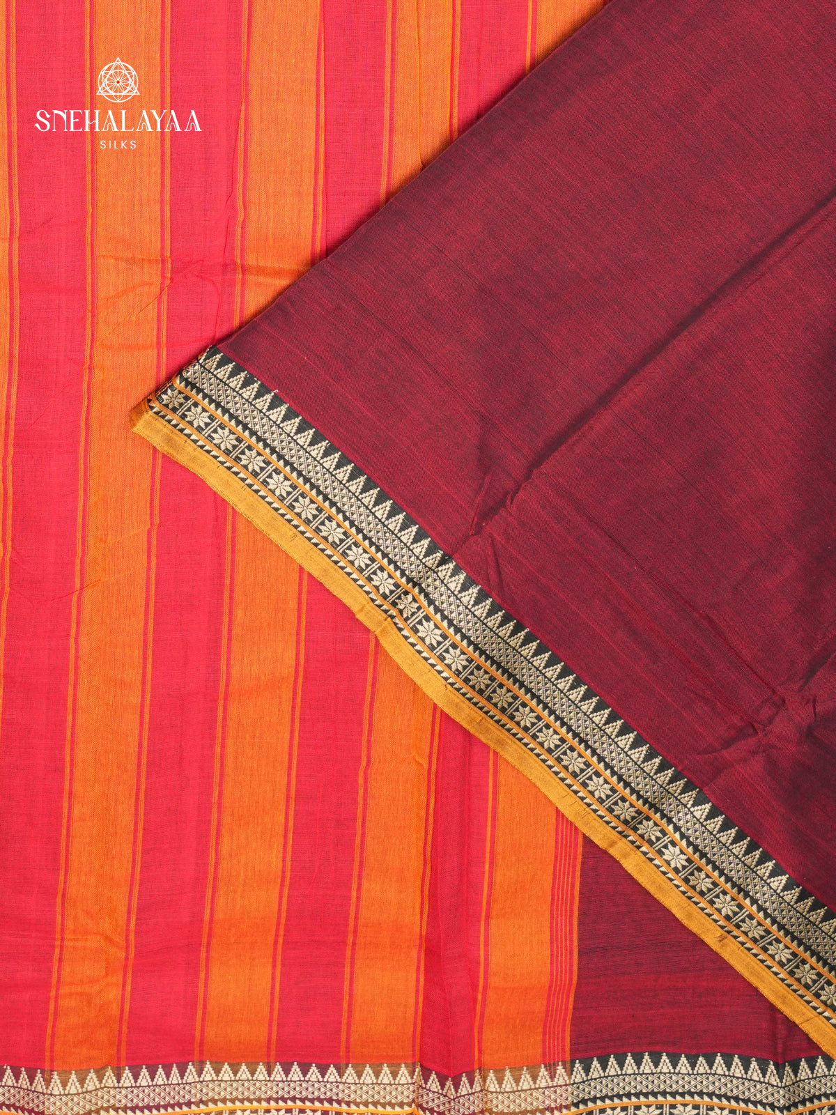 Maroon Narayanpet Cotton Saree