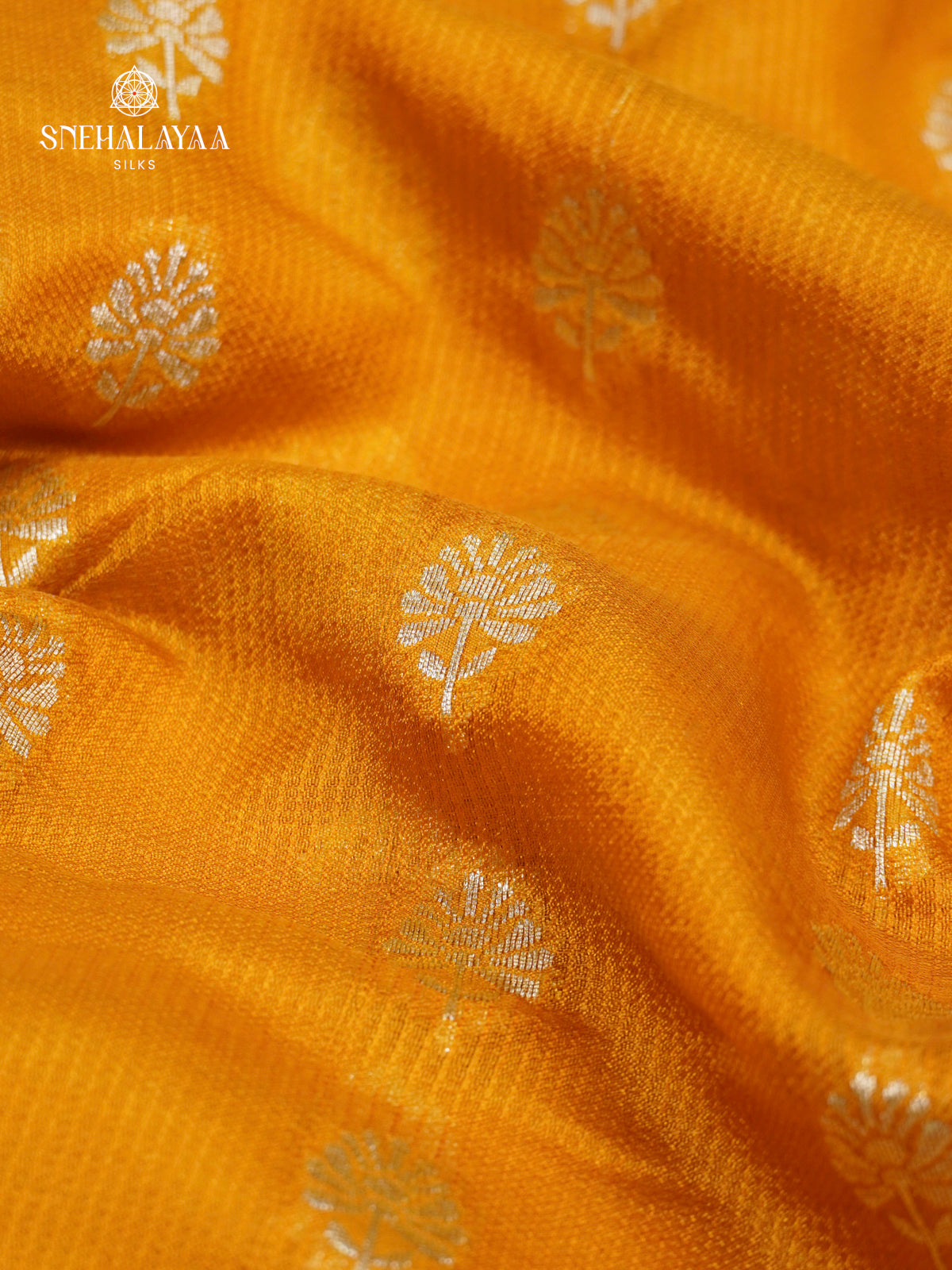 Mango Yellow Banaras Jute Saree