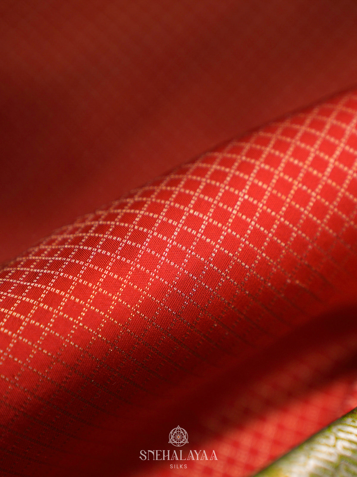 Rust Orange Kanjivaram Silk saree
