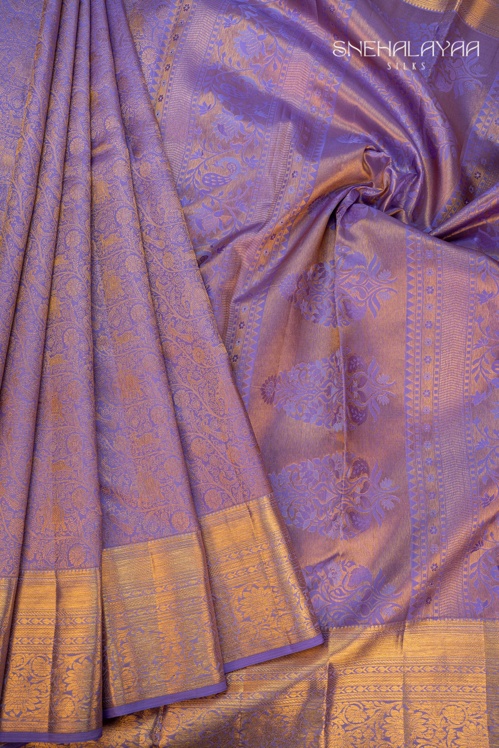 Purple Tissue Kancheevaram Silk Saree