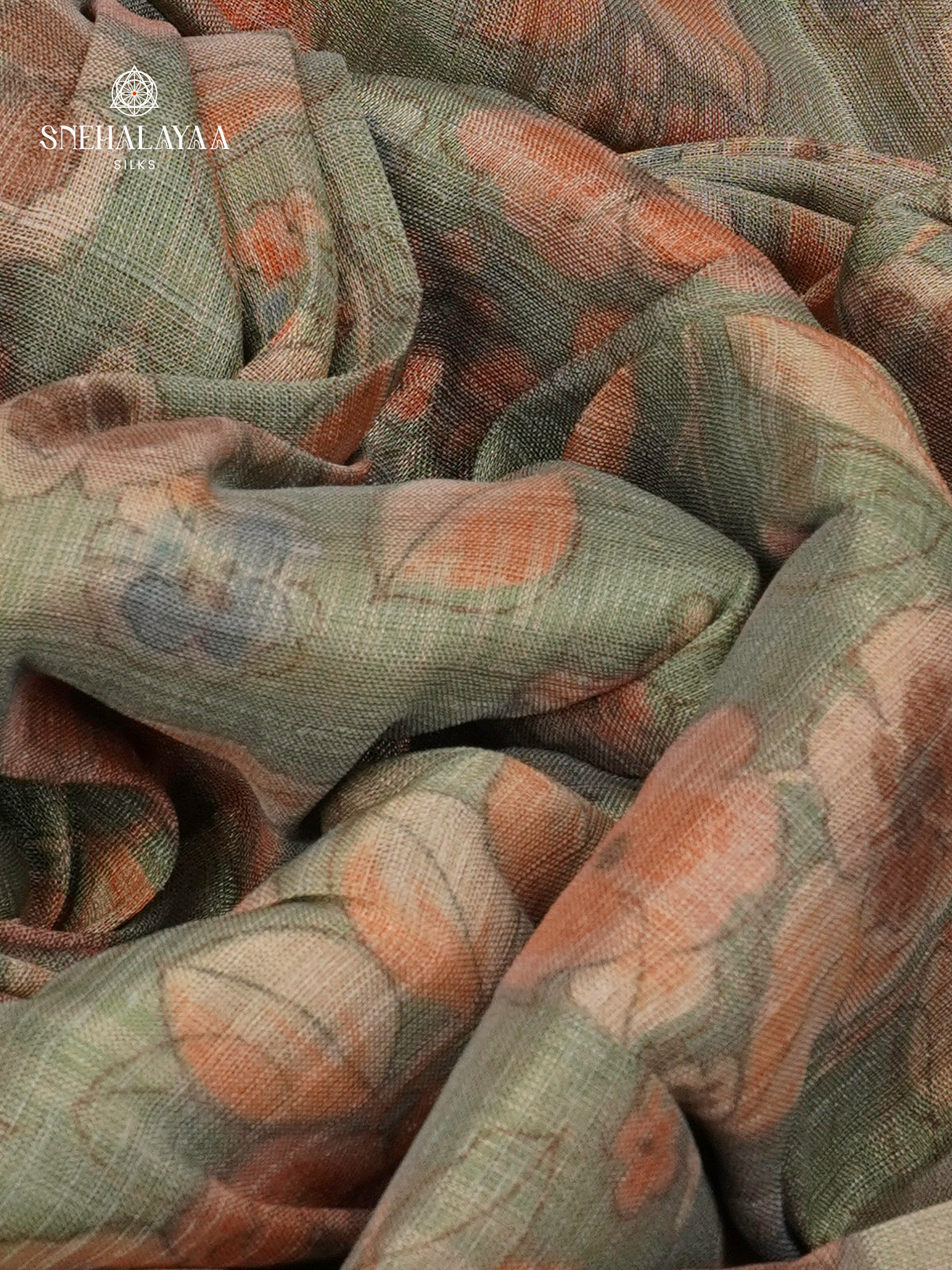 Sage Green Linen Tissue Saree