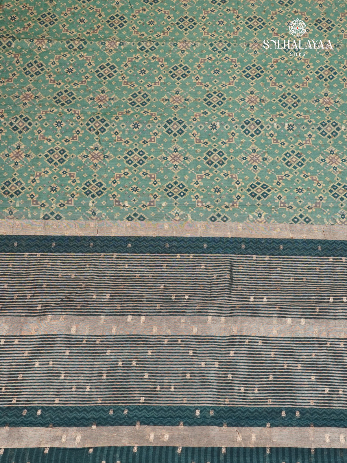 Muted Teal Chanderi Saree