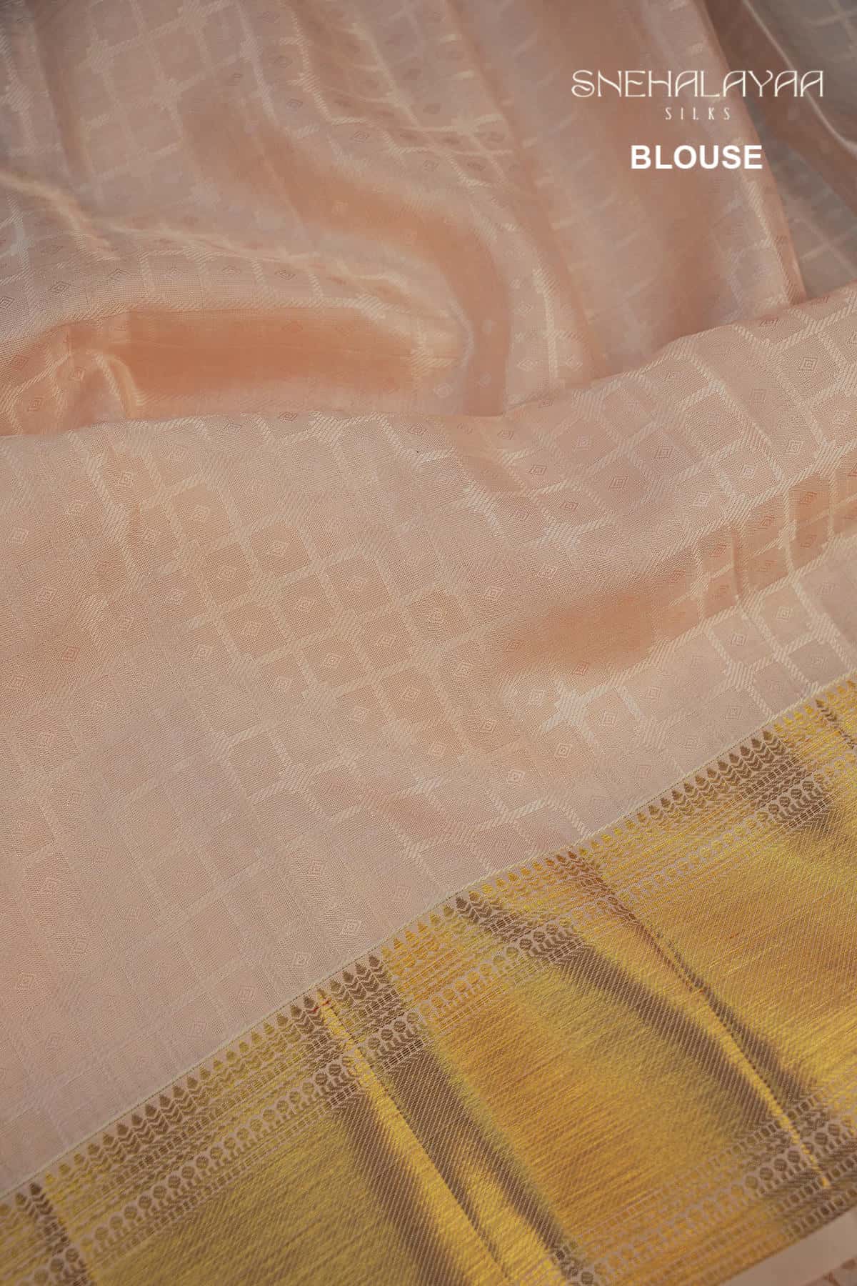 Cream Kancheevaram Wedding Silk Saree