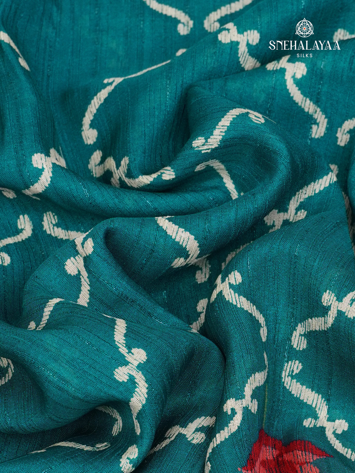 Peacock Blue Dola Silk Saree