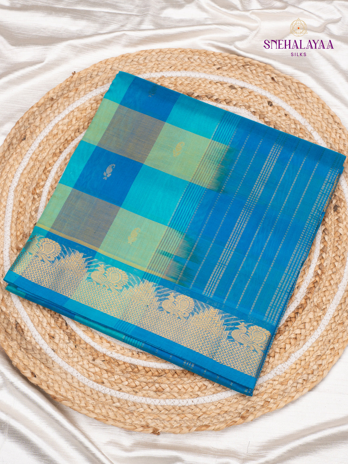 Blue Kanchi Silk Cotton Saree