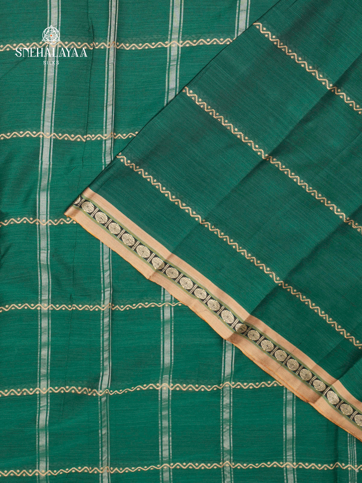 Forest Green Narayanpet Cotton Saree
