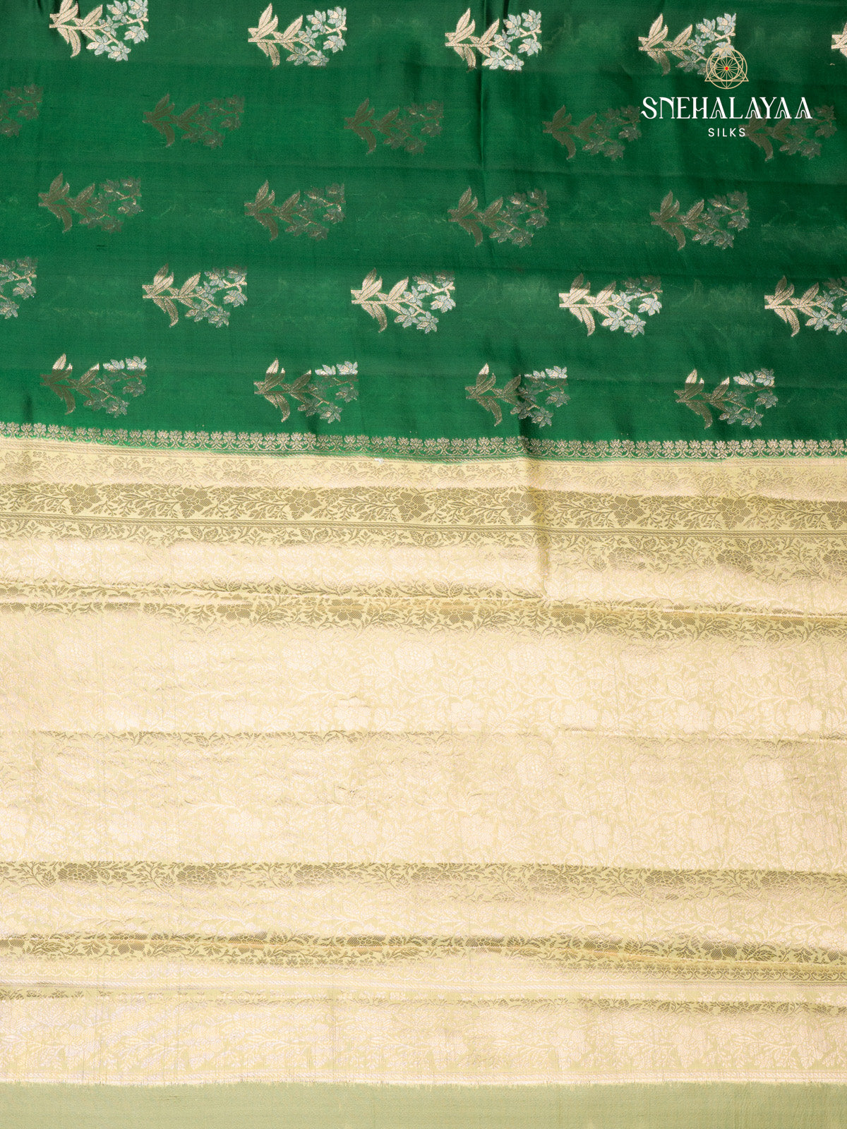 Green Banaras dupion Silk Saree