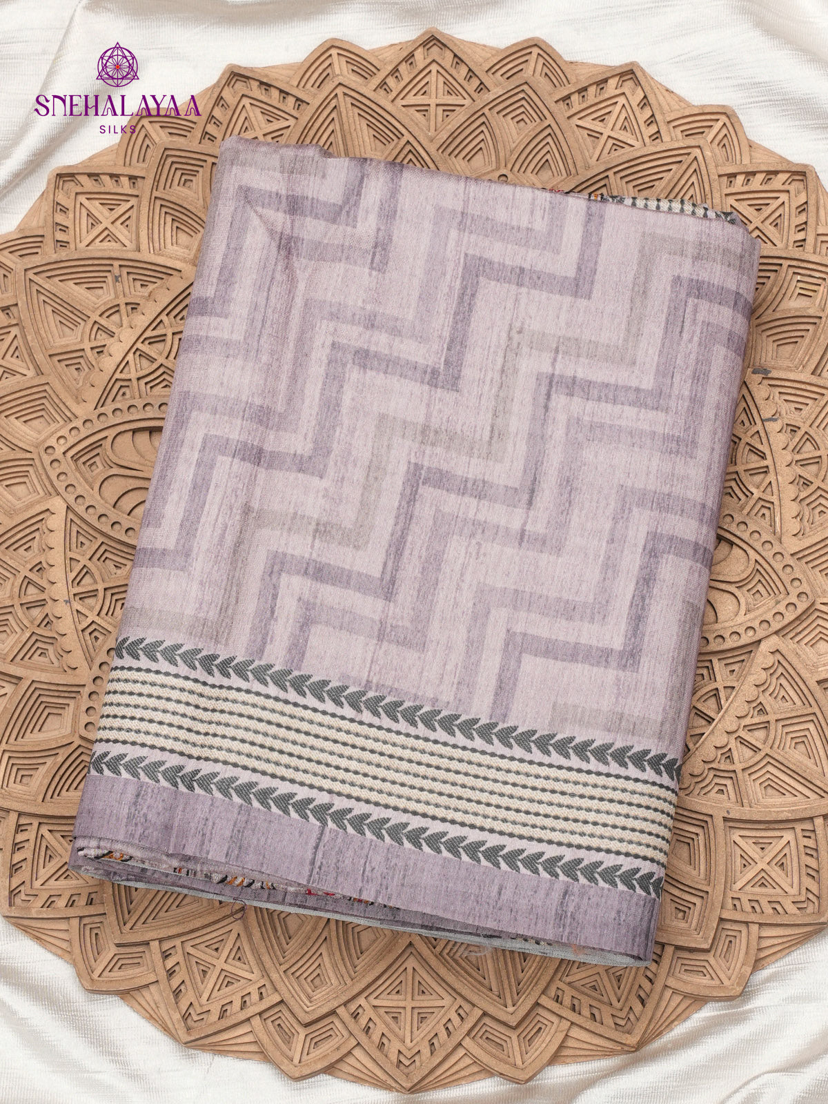 Lavender Tussar Embroidery Saree