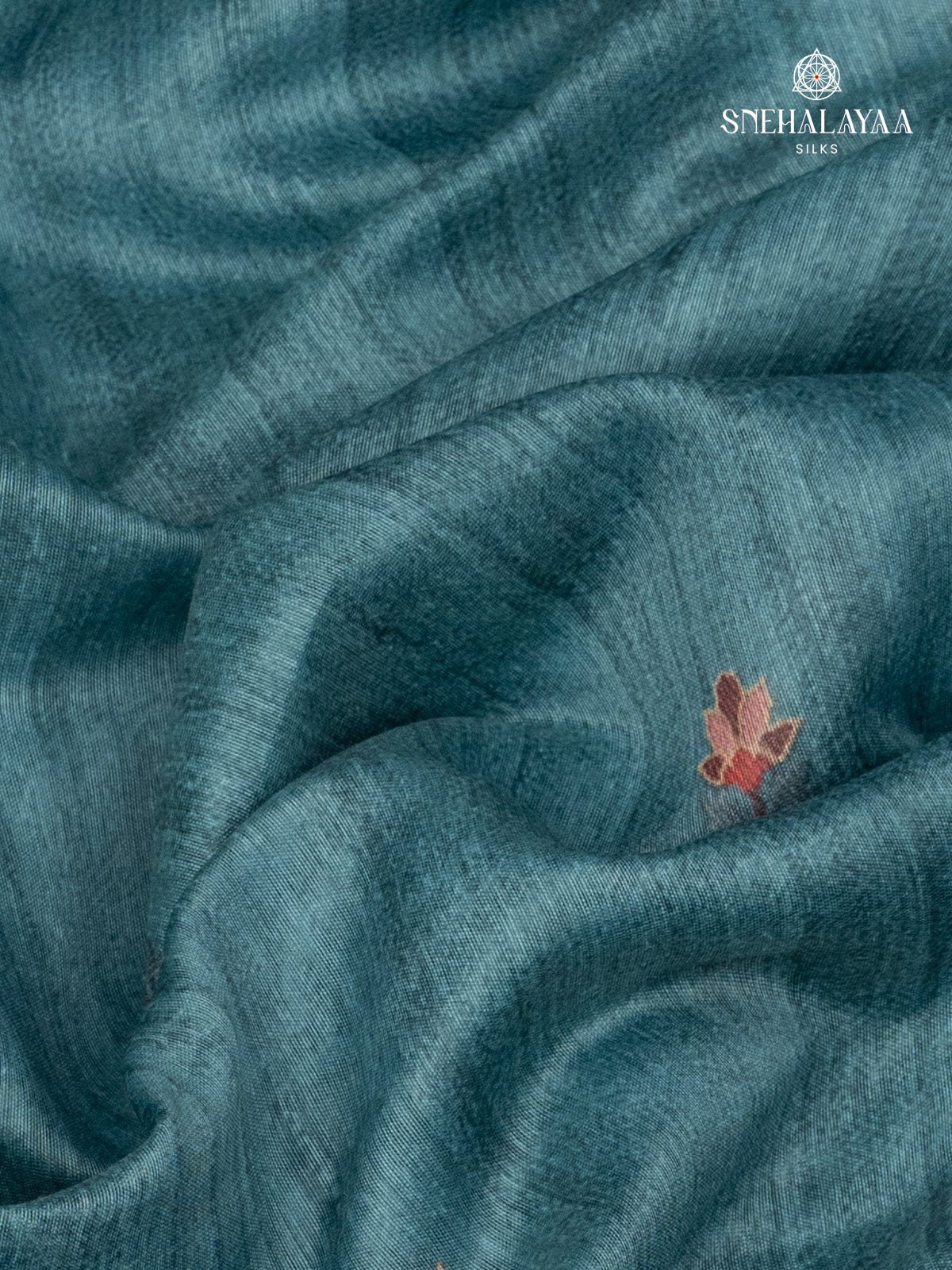 Teal Blue Linen Saree