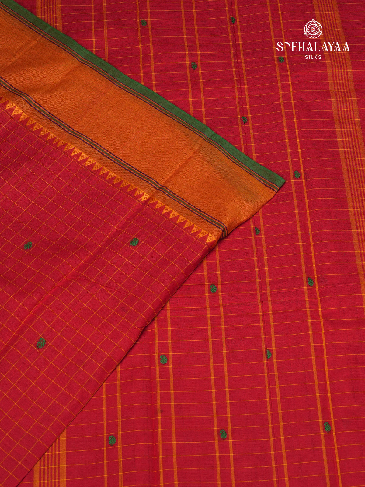 Red Chettinad Cotton Saree