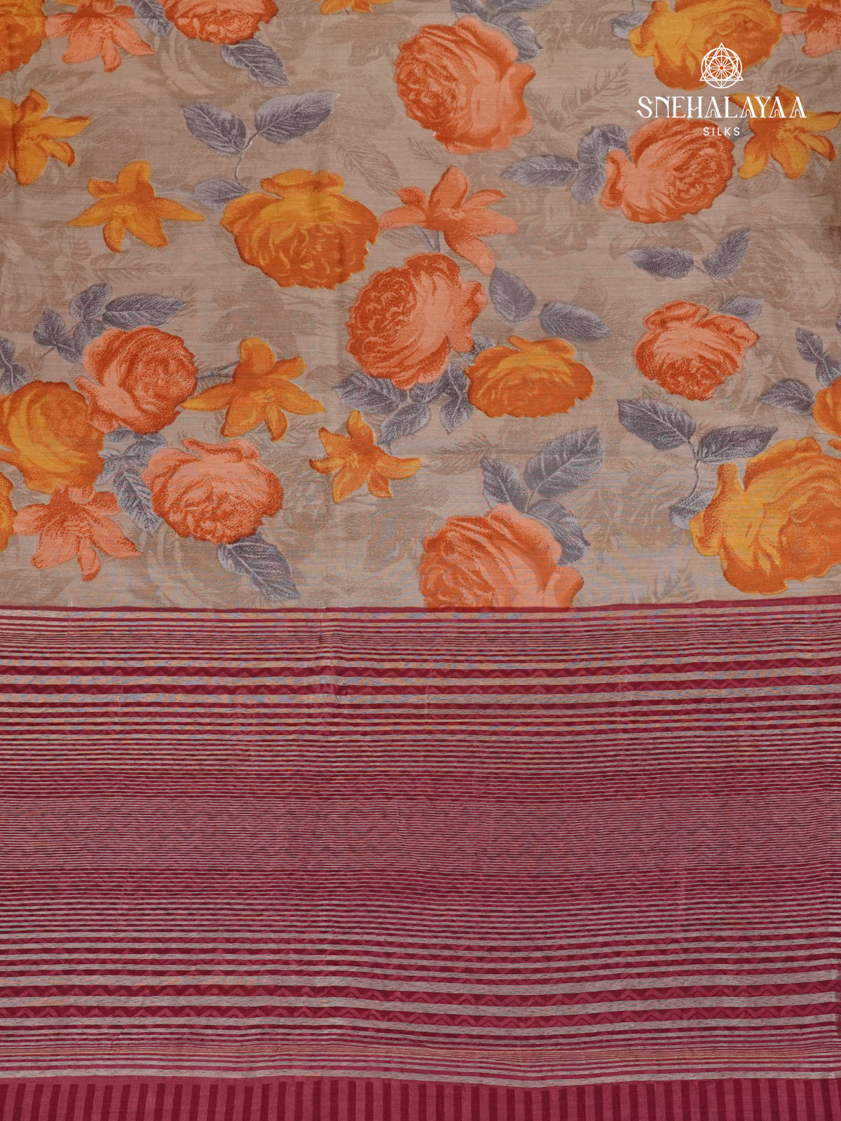 Brown Chanderi Saree