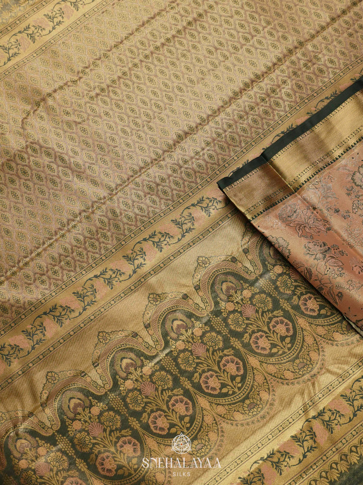 Peach Art Silk Saree